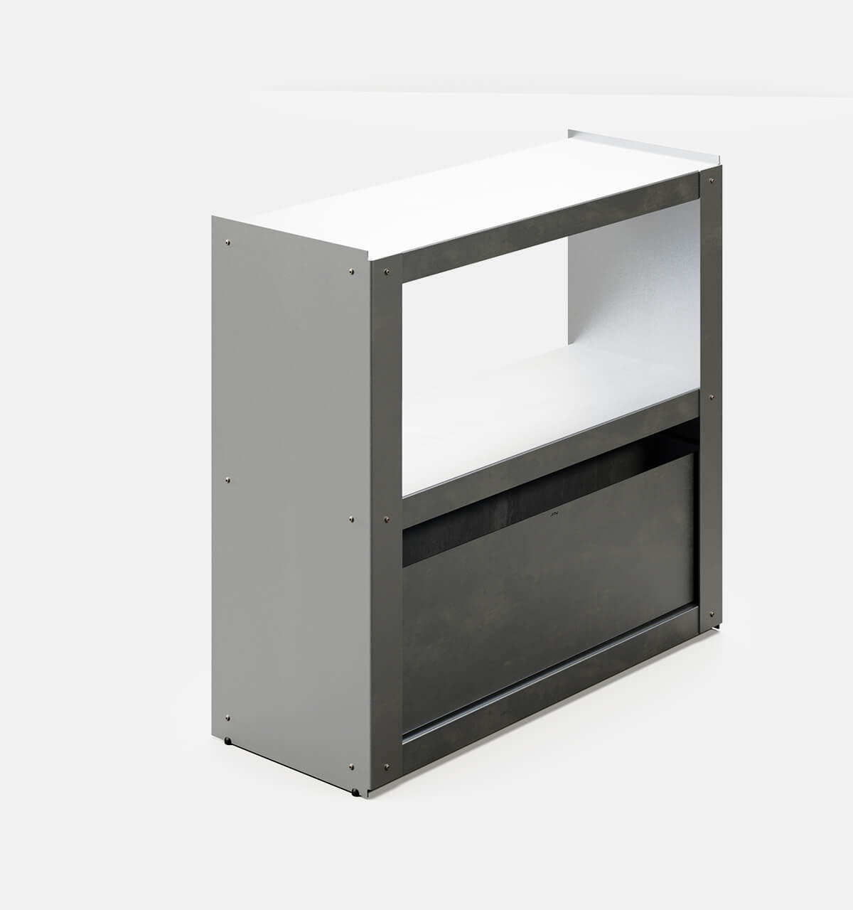 Plié Sideboard 1 Tall Drawer 90 cm / 35 in / Brushed Aluminium