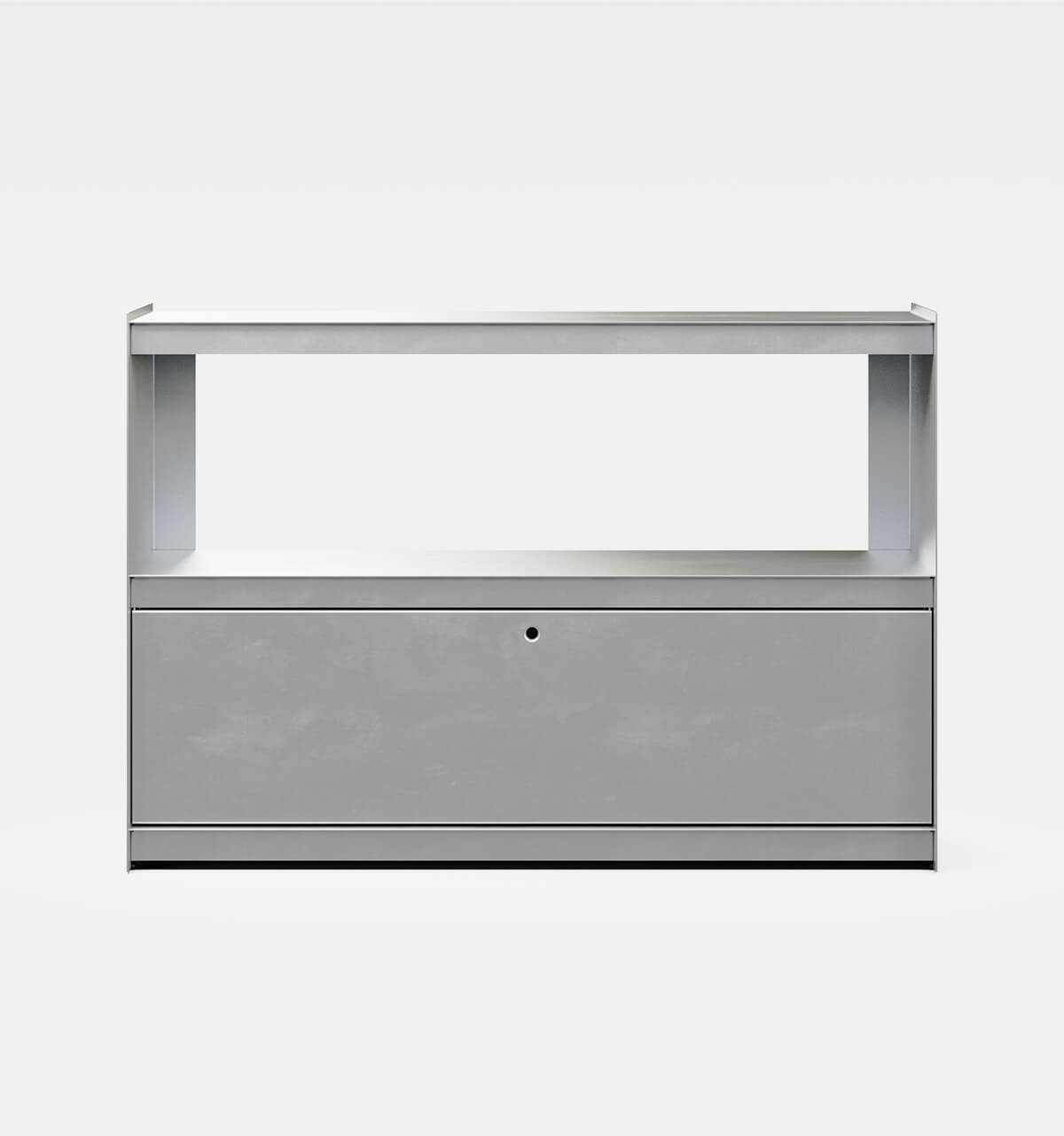Plié Sideboard 1 Tall Drawer 120 cm / 47 in / Brushed Aluminium