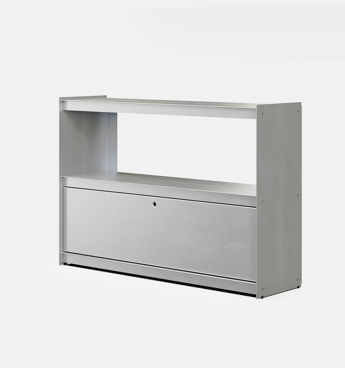 Plié Sideboard 1 Tall Drawer 120 cm / 47 in / Brushed Aluminium