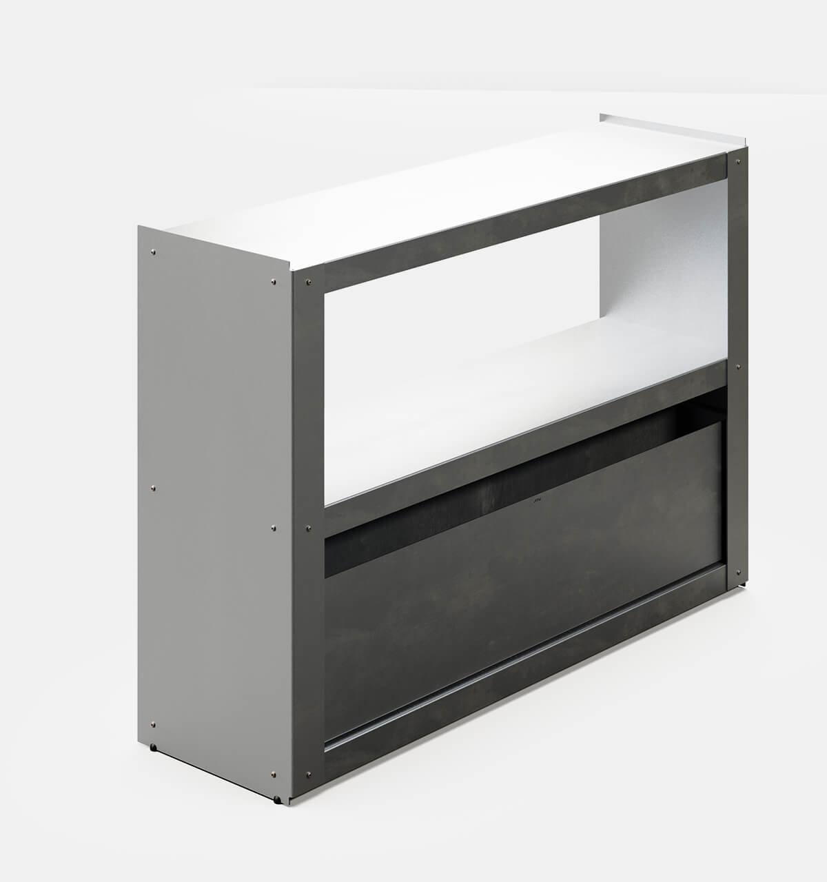 Plié Sideboard 1 Tall Drawer 120 cm / 47 in / Brushed Aluminium