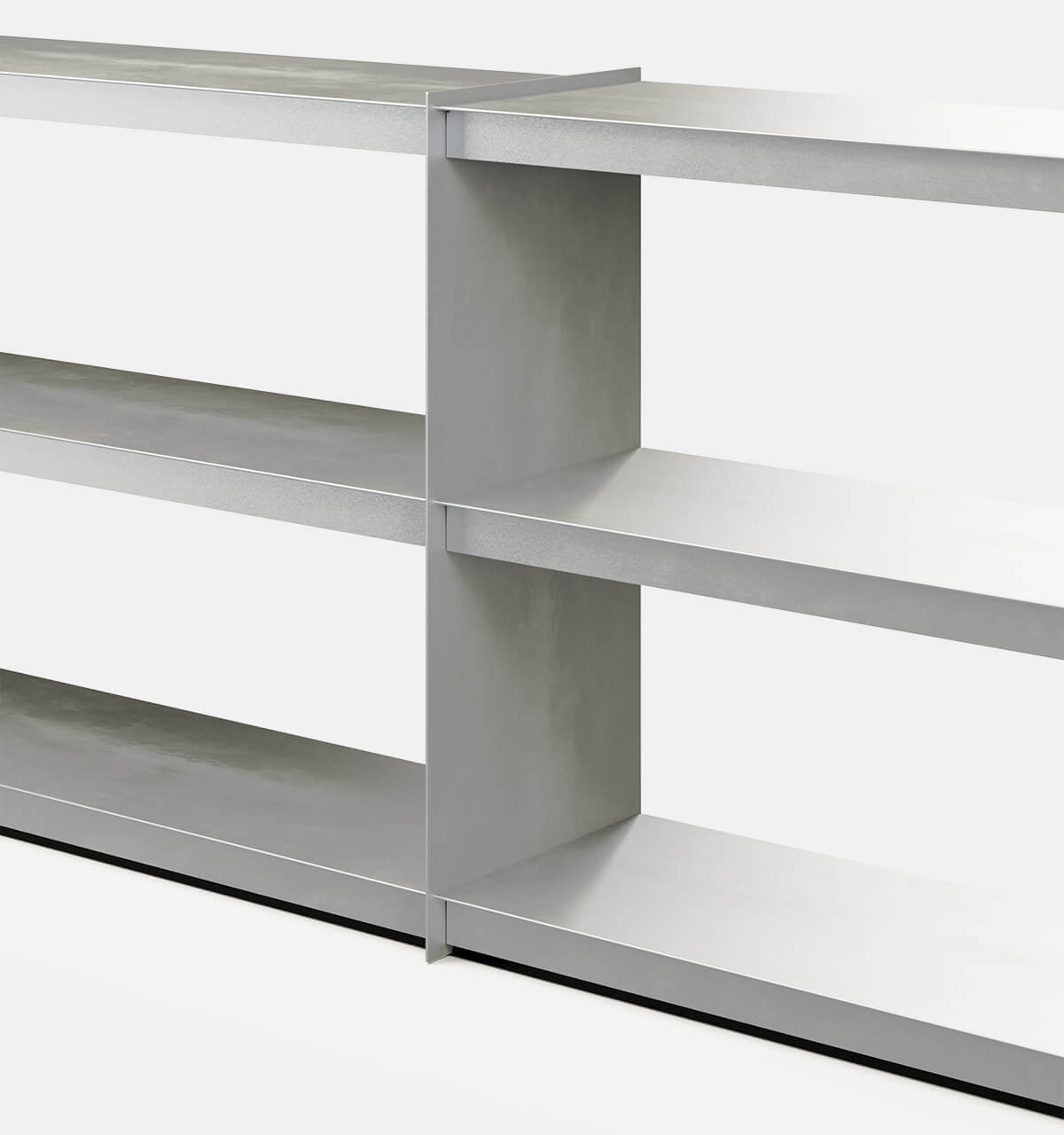Plié Sideboard Extension Brushed Aluminium / 240 cm / 94 in