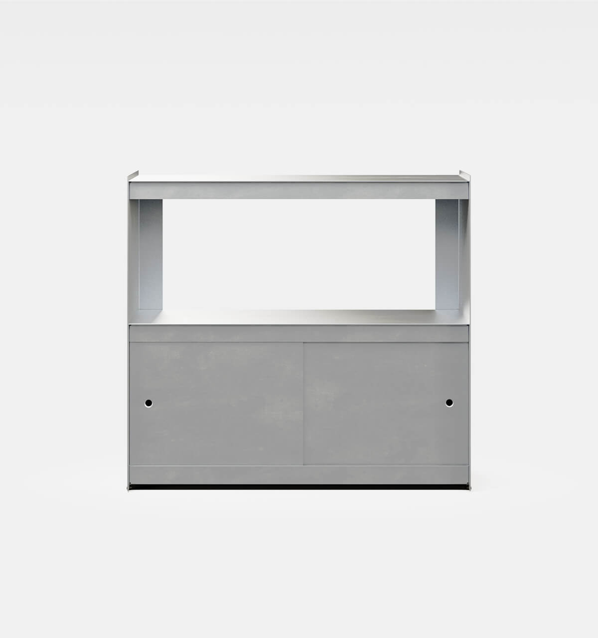 Plié Sideboard 2 Doors 90 cm / 35 in / Brushed Aluminium