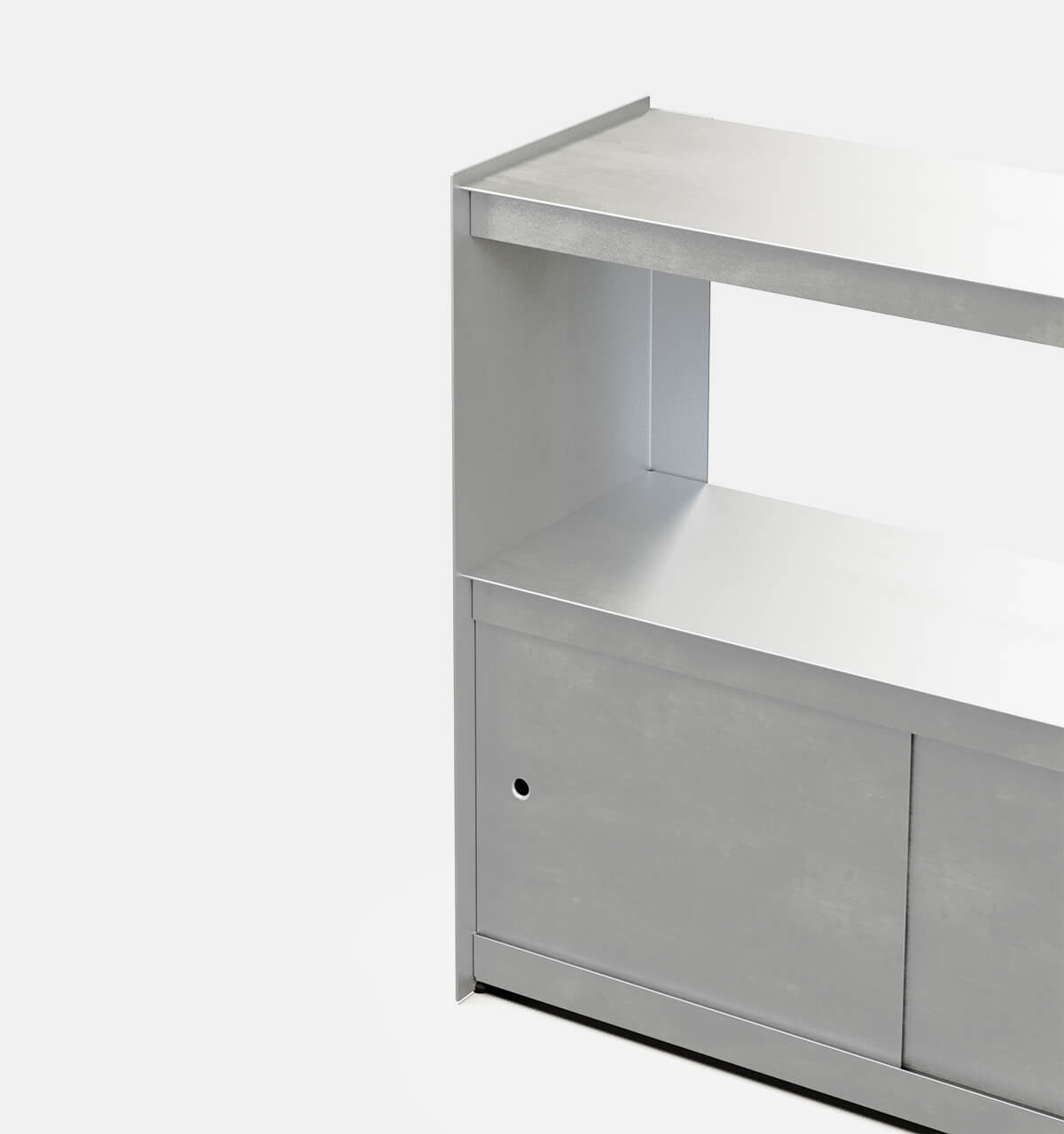 Plié Sideboard 2 Doors 90 cm / 35 in / Brushed Aluminium