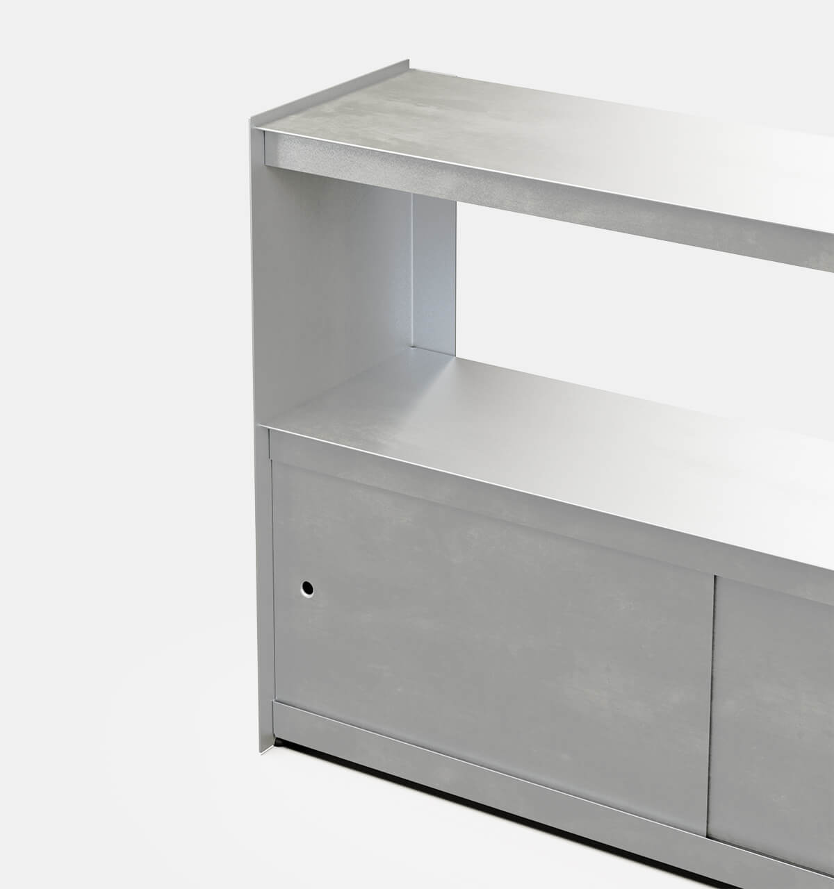 Plié Sideboard 2 Doors 120 cm / 47 in / Brushed Aluminium