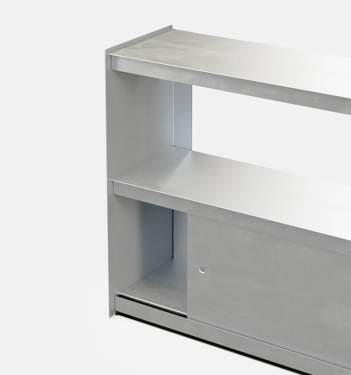 Plié Sideboard 2 Doors 120 cm / 47 in / Brushed Aluminium
