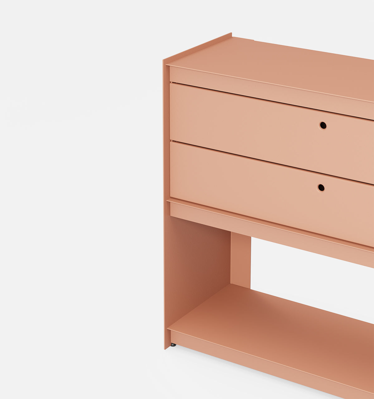 Plié Sideboard 2 Short Drawers 90 cm / 35 in / Coral