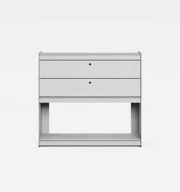 Plié Sideboard 2 Short Drawers 90 cm / 35 in / Light Grey