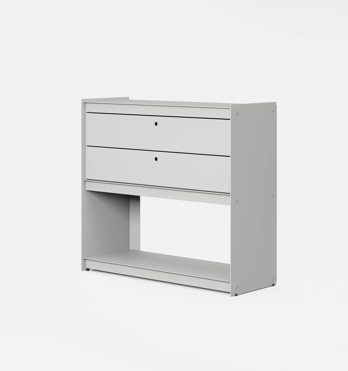 Plié Sideboard 2 Short Drawers 90 cm / 35 in / Light Grey