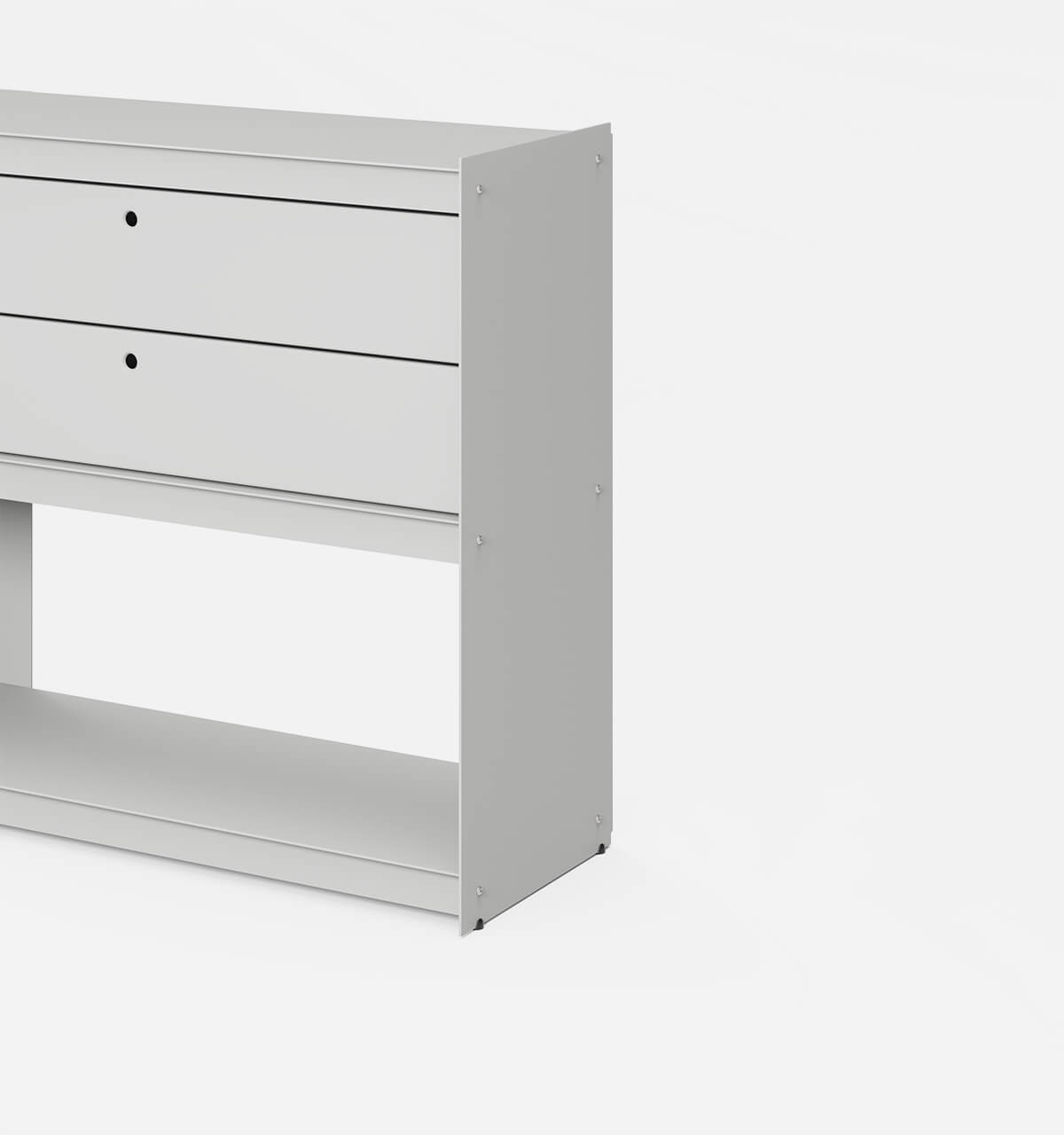Plié Sideboard 2 Short Drawers 90 cm / 35 in / Light Grey