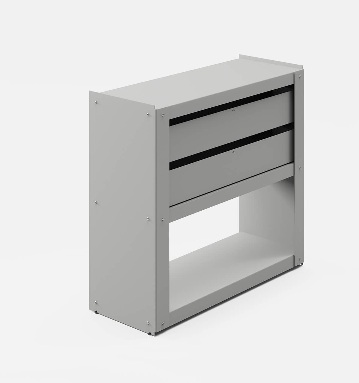 Plié Sideboard 2 Short Drawers 90 cm / 35 in / Light Grey