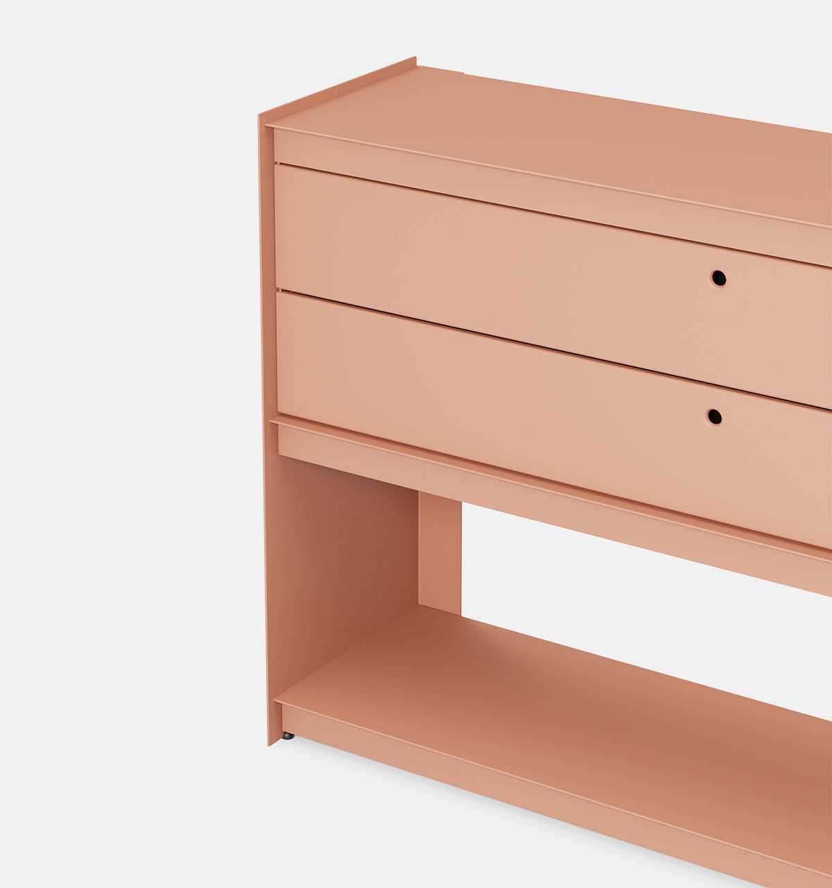 Plié Sideboard 2 Short Drawers 120 cm / 47 in / Coral