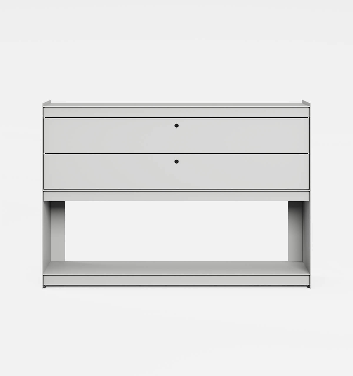 Plié Sideboard 2 Short Drawers 120 cm / 47 in / Light Grey