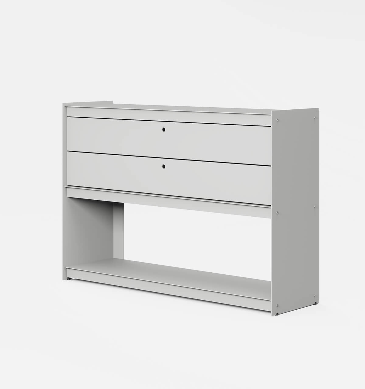 Plié Sideboard 2 Short Drawers 120 cm / 47 in / Light Grey
