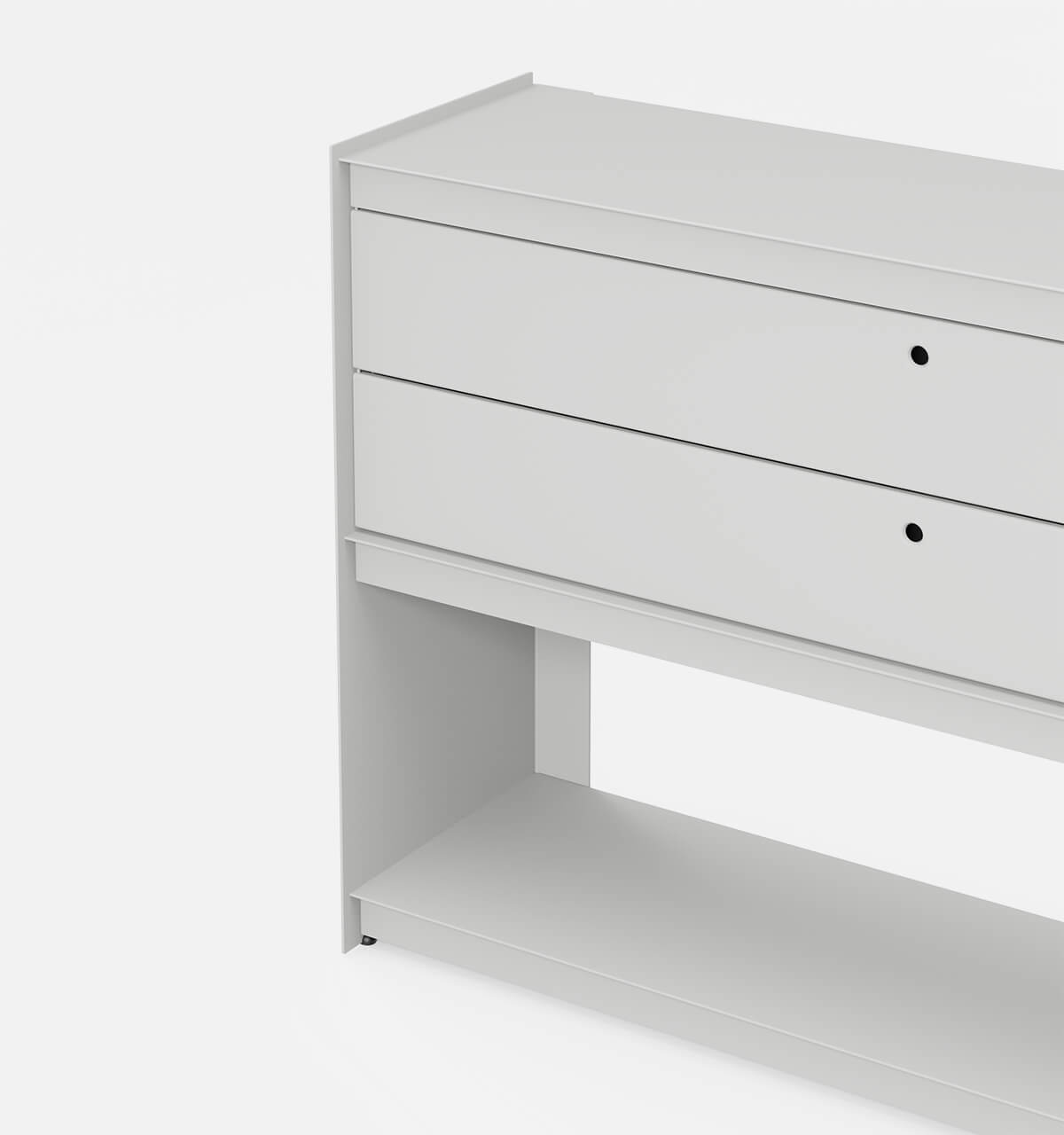 Plié Sideboard 2 Short Drawers 120 cm / 47 in / Light Grey