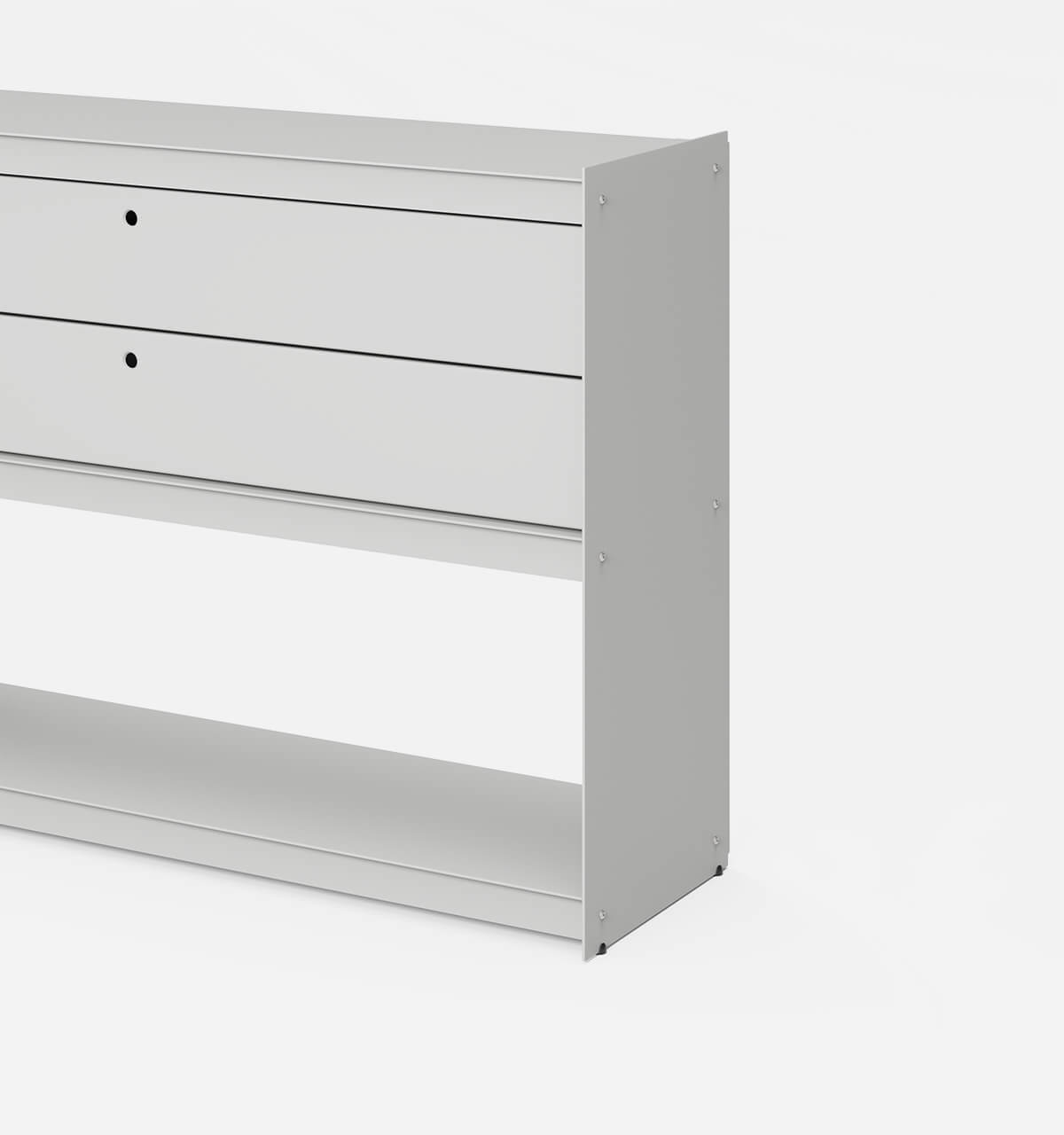 Plié Sideboard 2 Short Drawers 120 cm / 47 in / Light Grey
