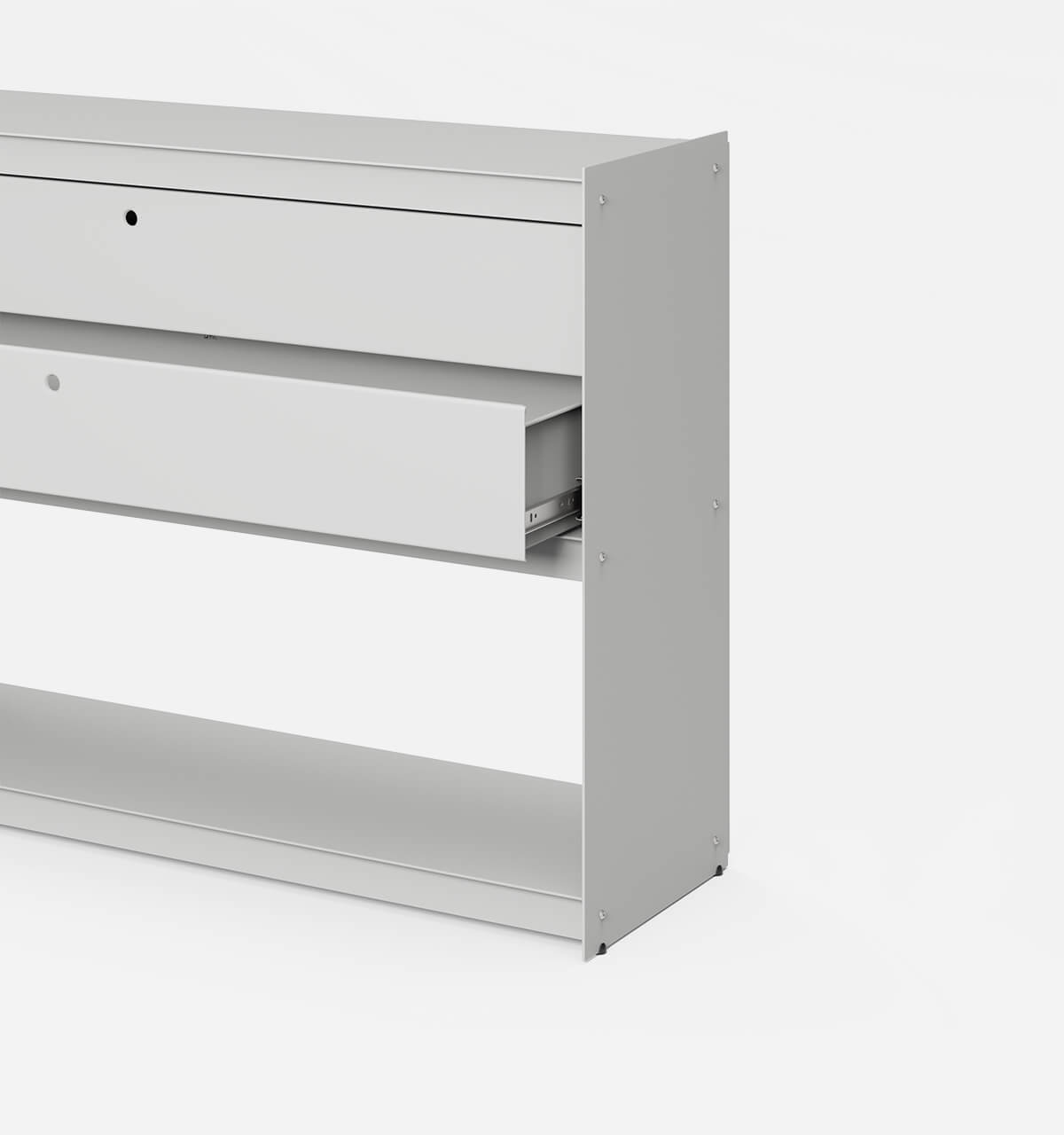 Plié Sideboard 2 Short Drawers 120 cm / 47 in / Light Grey