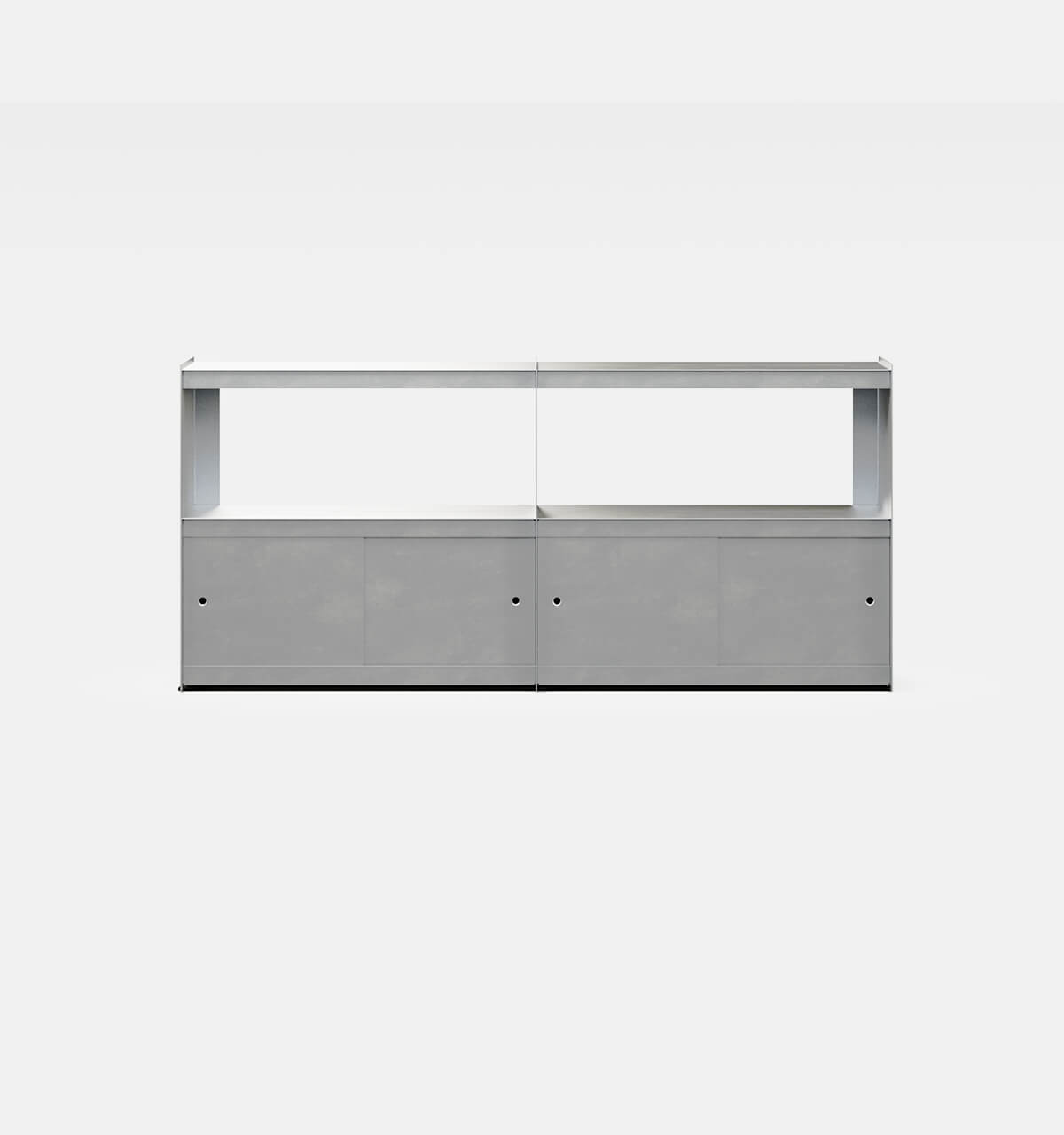 Plié Sideboard Extension 4 Doors 180 cm / 71 in / Brushed Aluminium