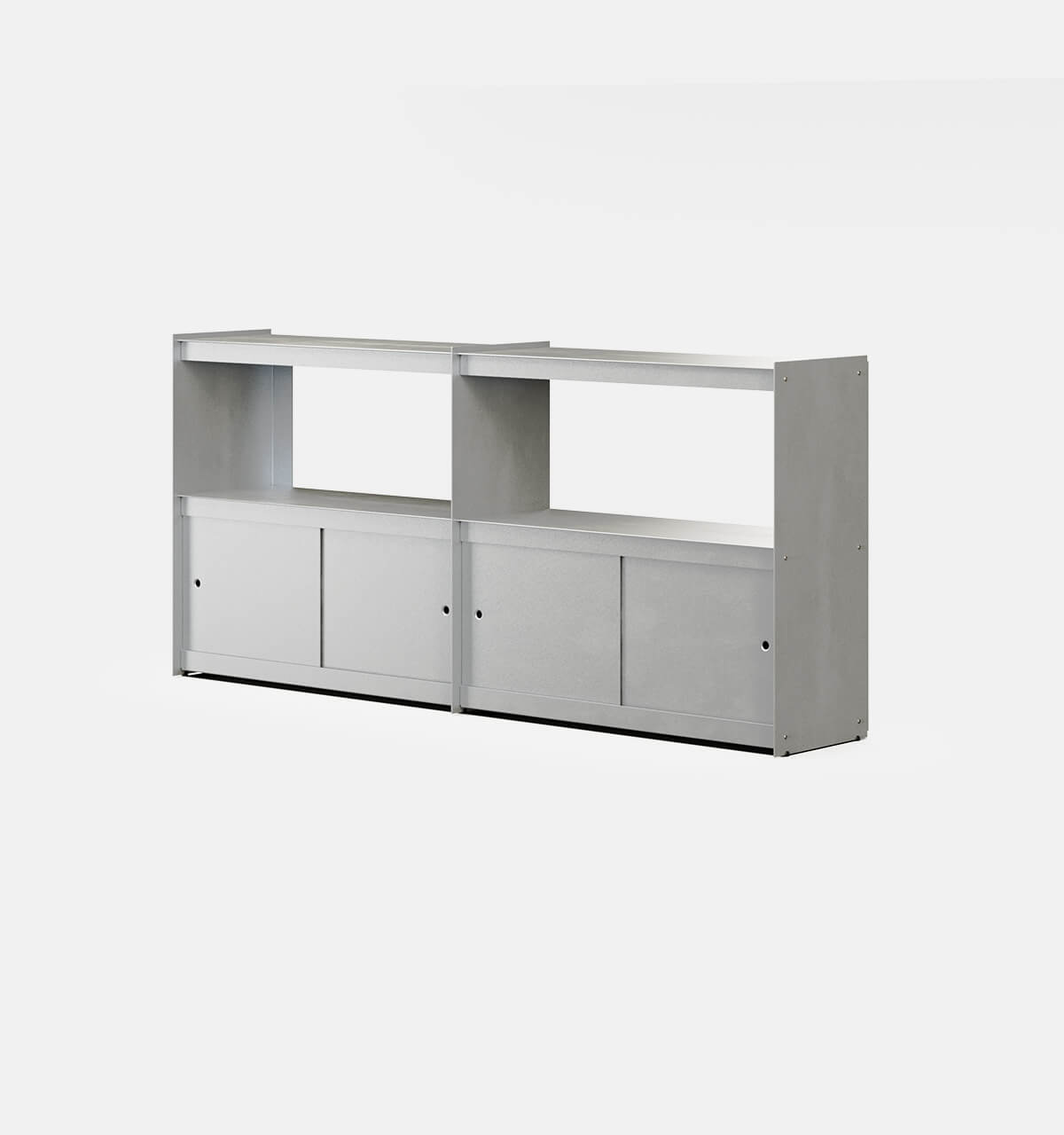 Plié Sideboard Extension 4 Doors 180 cm / 71 in / Brushed Aluminium