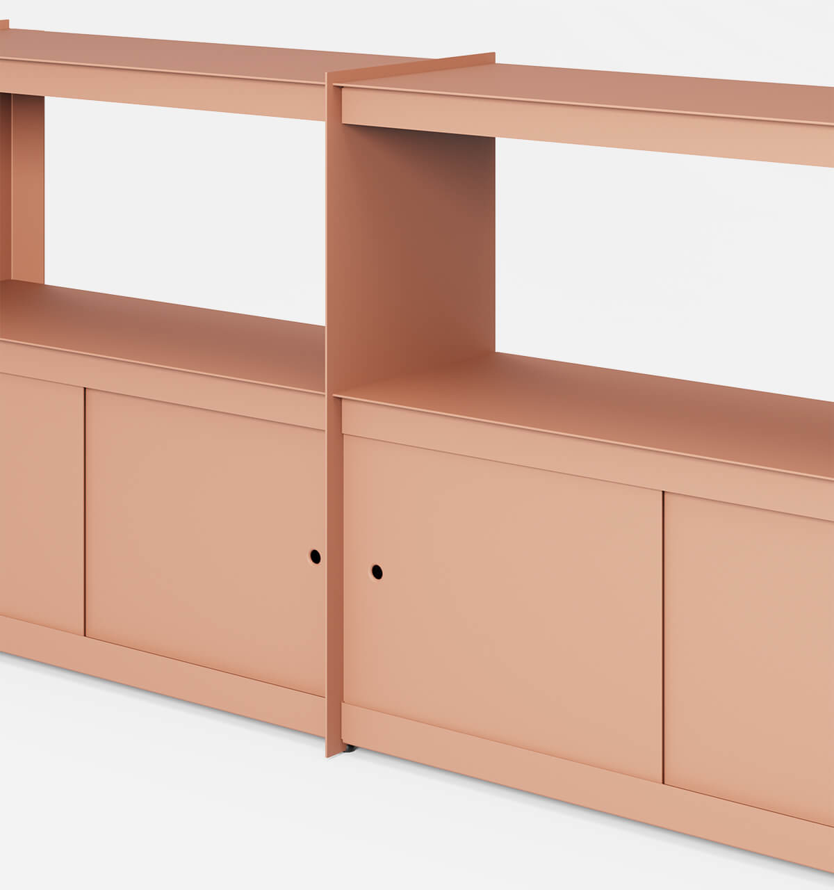 Plié Sideboard Extension 4 Doors 180 cm / 71 in / Coral