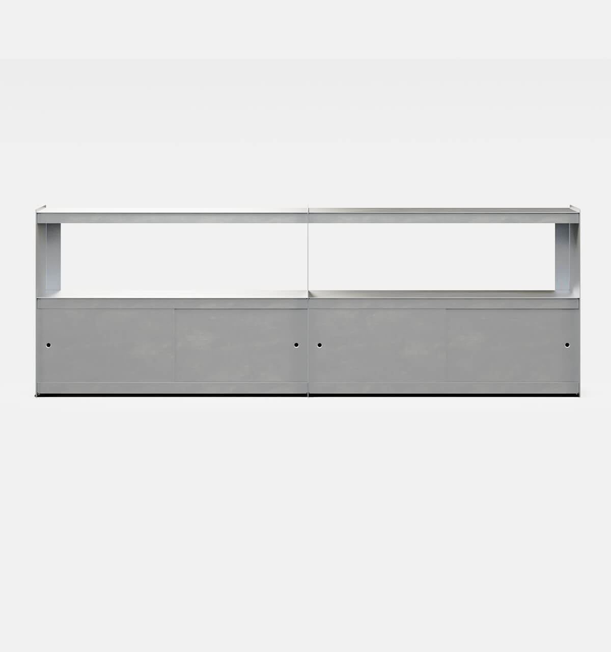 Plié Sideboard Extension 4 Doors 240 cm / 94 in / Brushed Aluminium