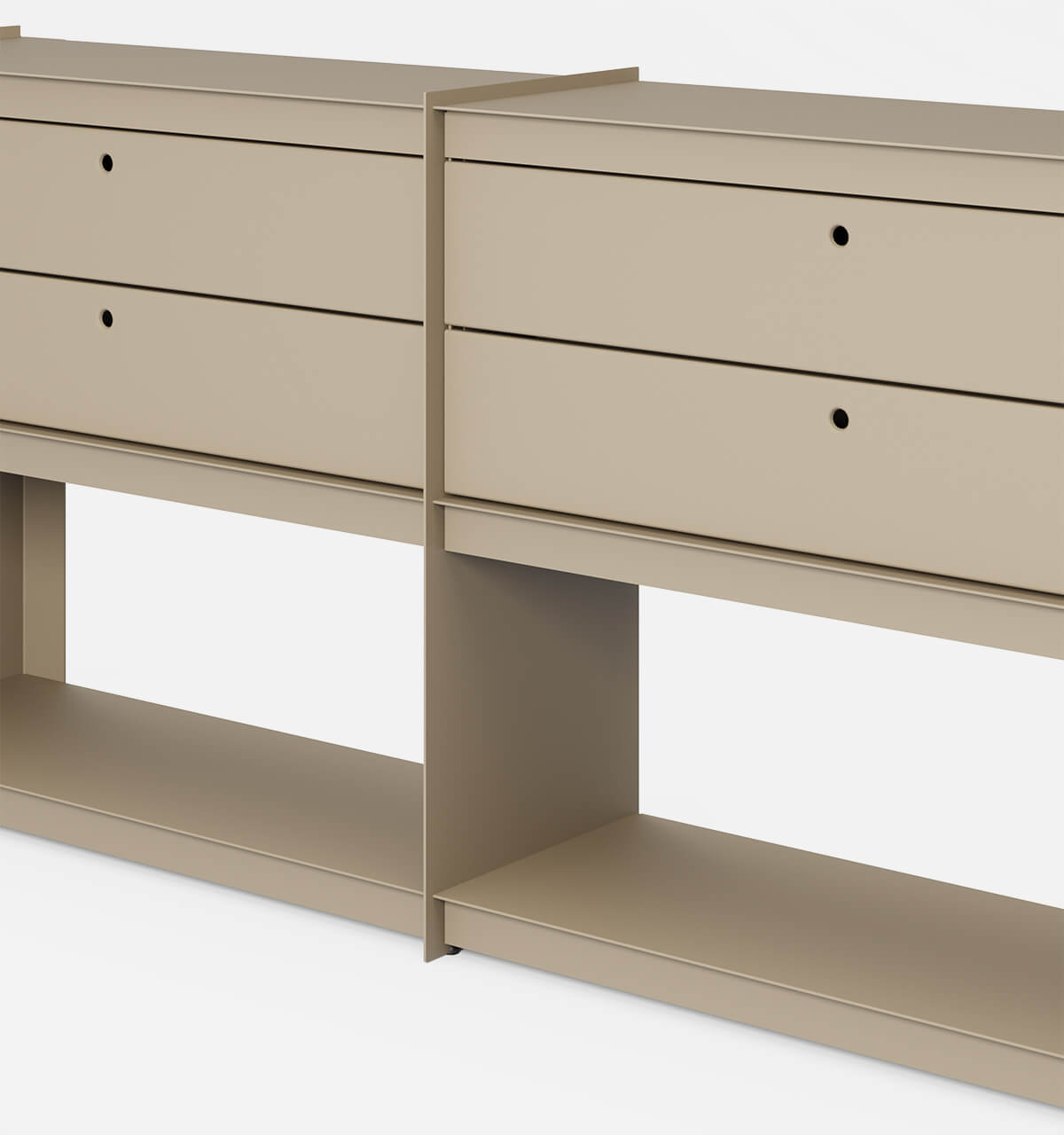 Plié Sideboard Extension 4 Short Drawers Beige / 180 cm / 71 in