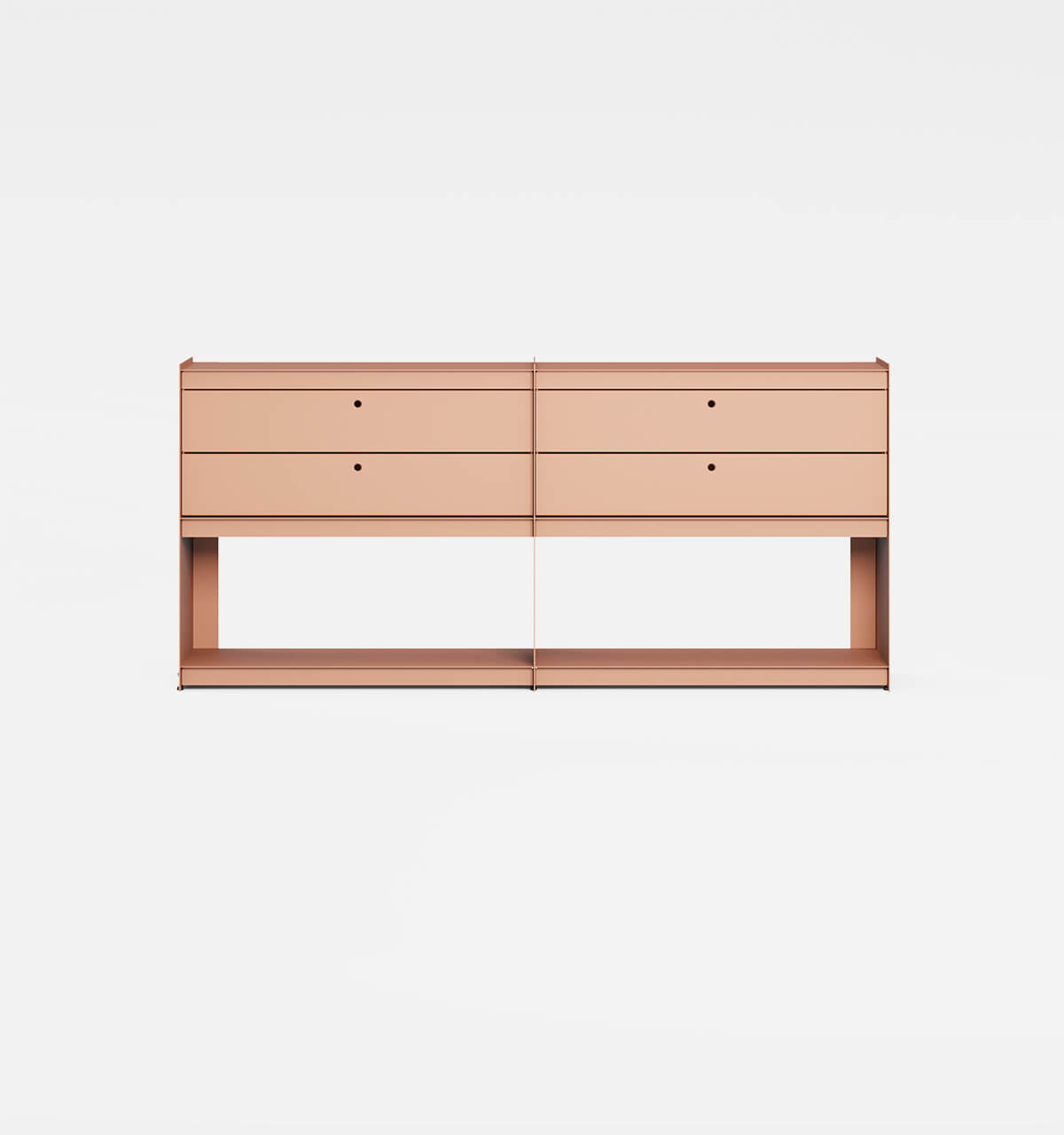 Plié Sideboard Extension 4 Short Drawers Coral / 180 cm / 71 in