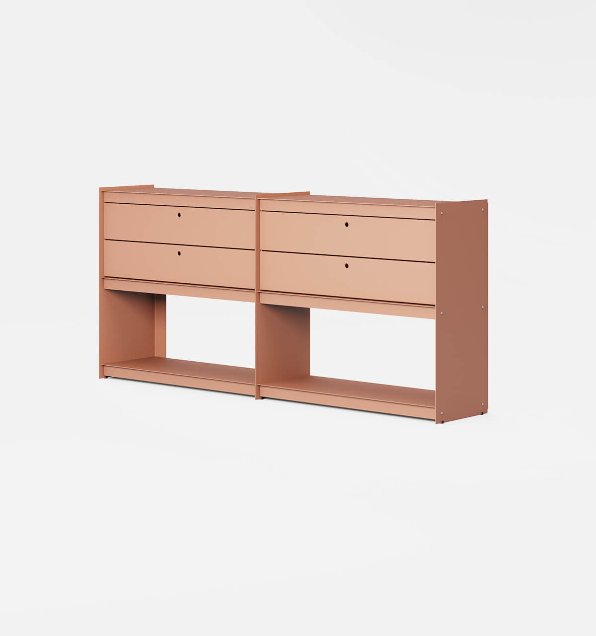 Plié Sideboard Extension 4 Short Drawers Coral / 180 cm / 71 in