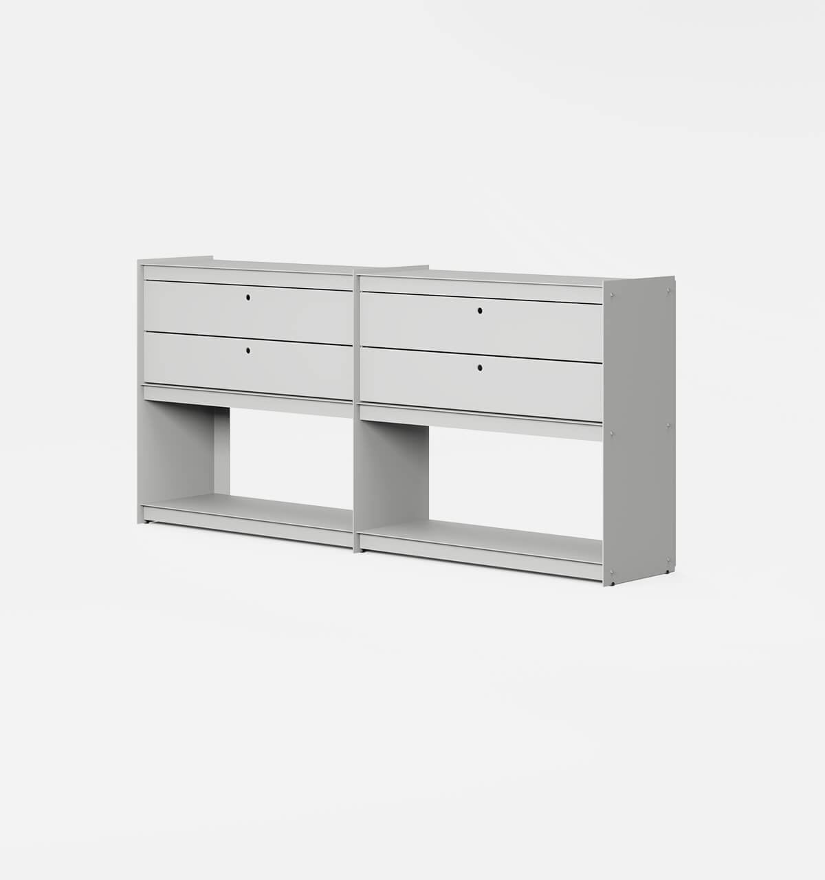 Plié Sideboard Extension 4 Short Drawers Light Grey / 180 cm / 71 in