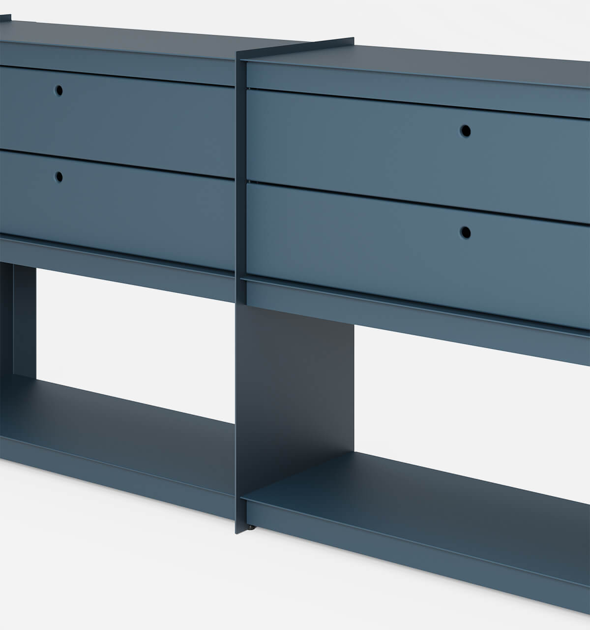 Plié Sideboard Extension 4 Short Drawers Midnight Blue / 180 cm / 71 in