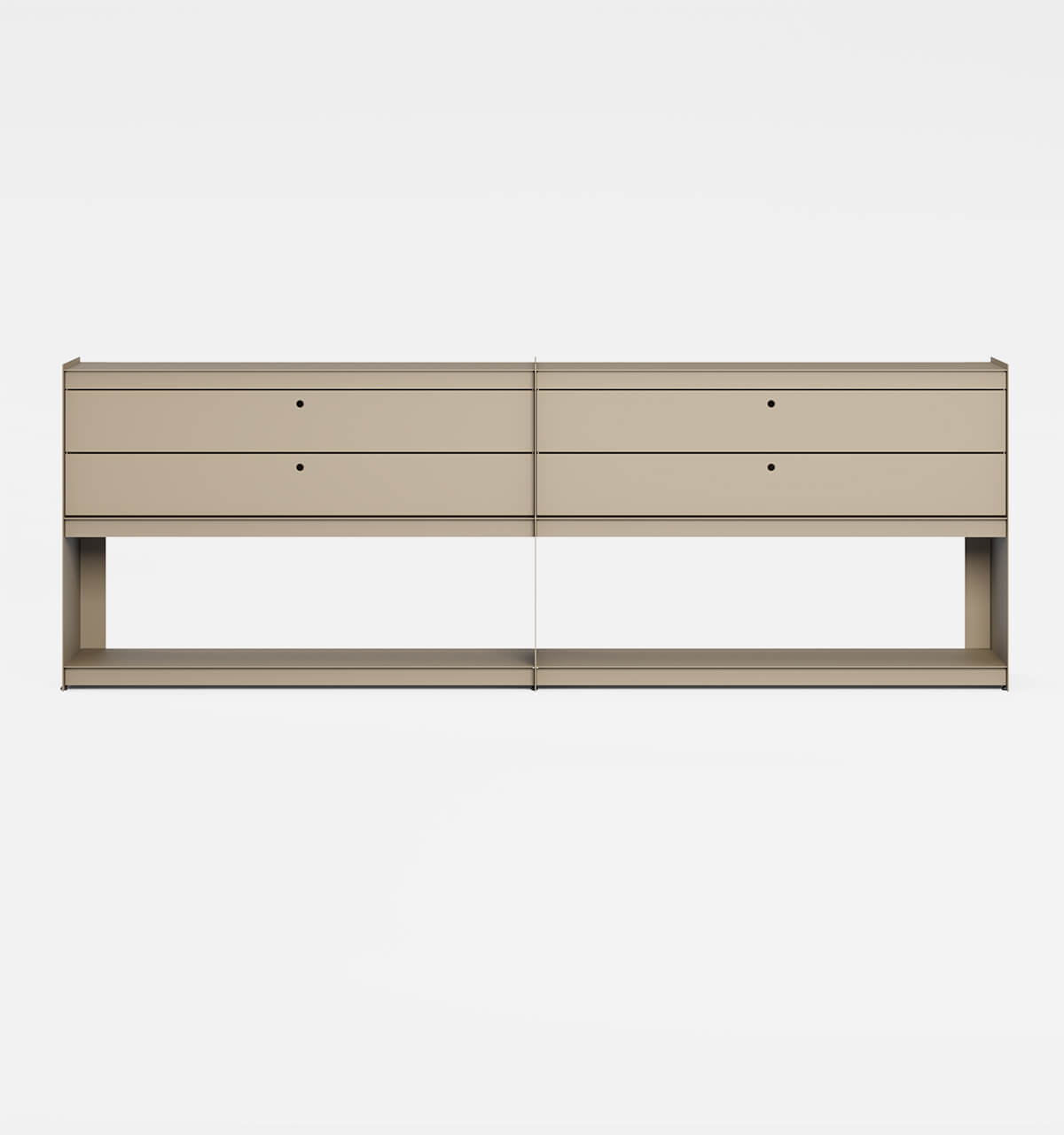 Plié Sideboard Extension 4 Short Drawers Beige / 240 cm / 94 in