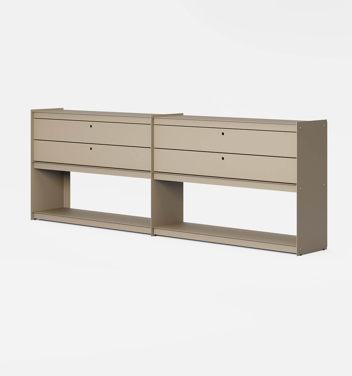 Plié Sideboard Extension 4 Short Drawers Beige / 240 cm / 94 in