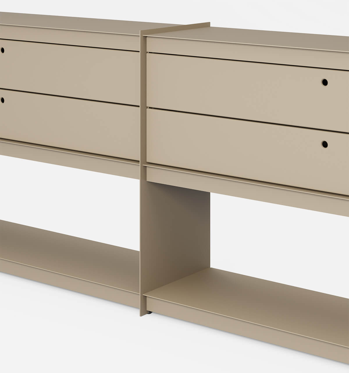 Plié Sideboard Extension 4 Short Drawers Beige / 240 cm / 94 in