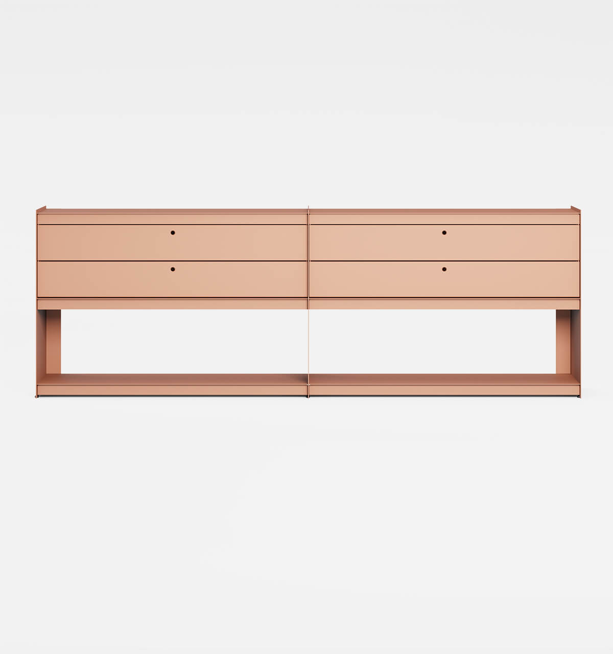 Plié Sideboard Extension 4 Short Drawers Coral / 240 cm / 94 in