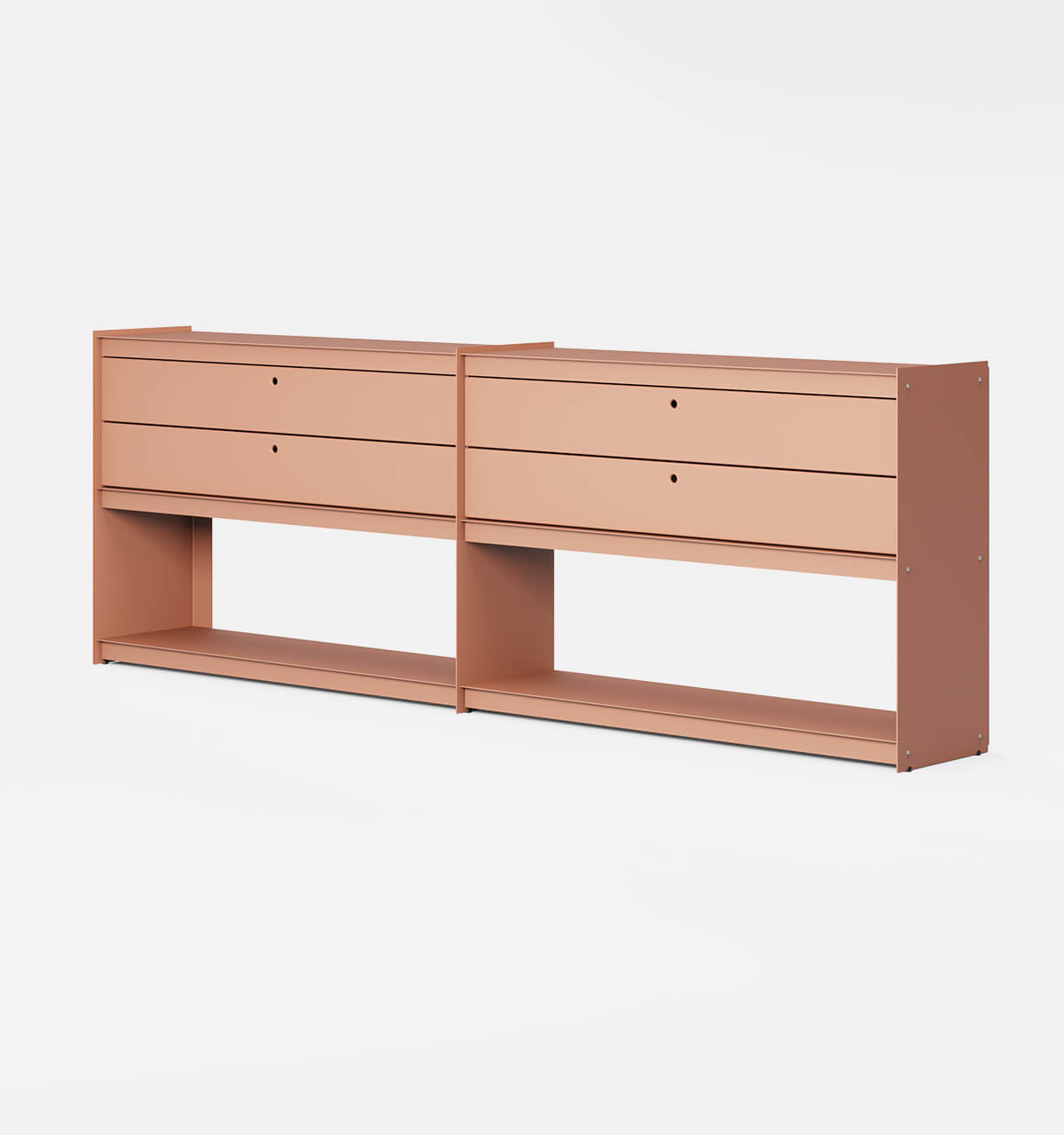 Plié Sideboard Extension 4 Short Drawers Coral / 240 cm / 94 in