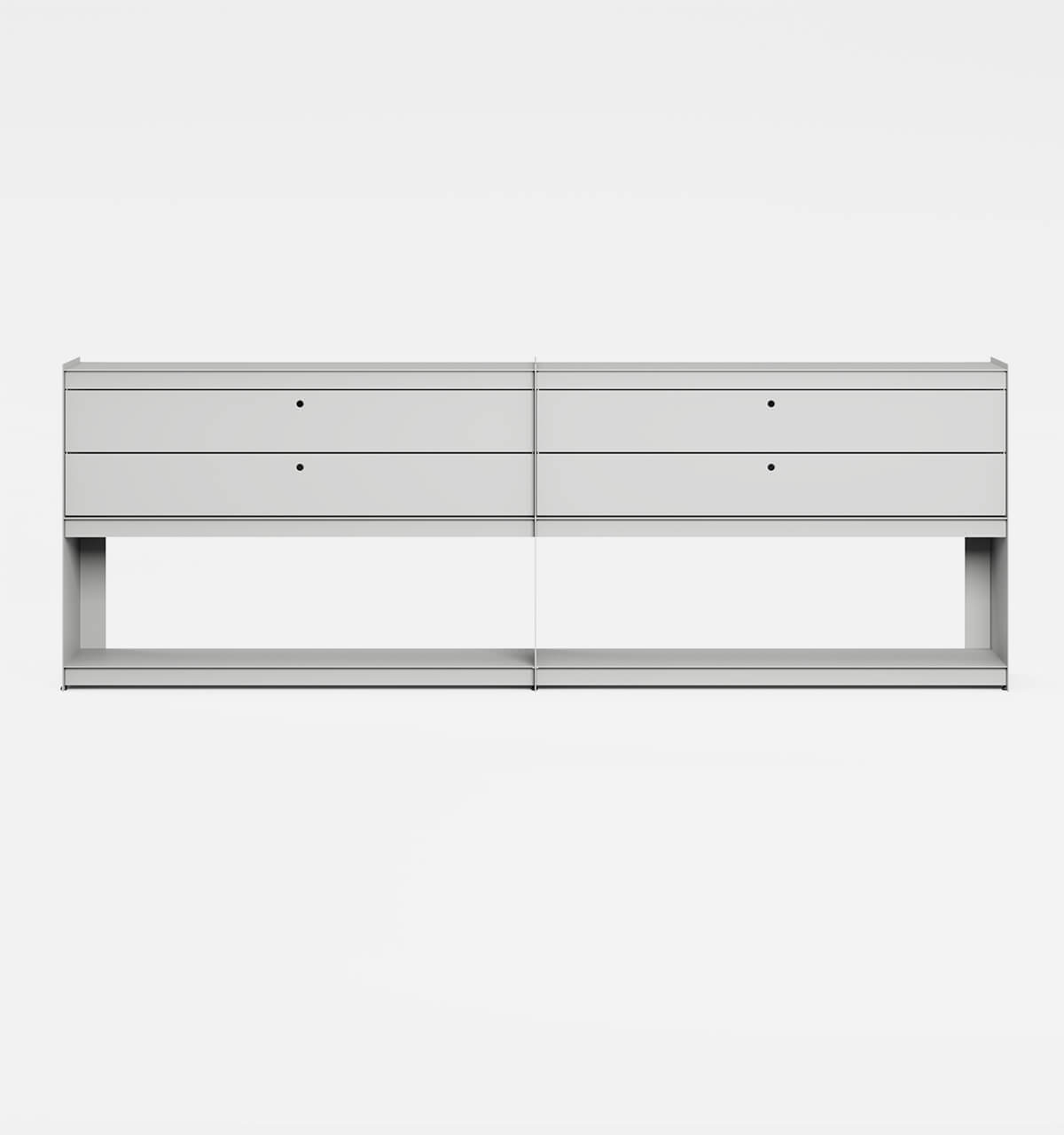 Plié Sideboard Extension 4 Short Drawers Light Grey / 240 cm / 94 in