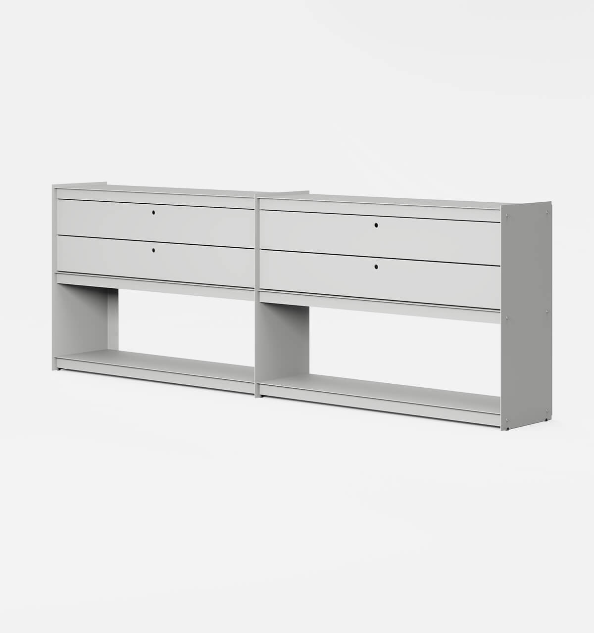 Plié Sideboard Extension 4 Short Drawers Light Grey / 240 cm / 94 in