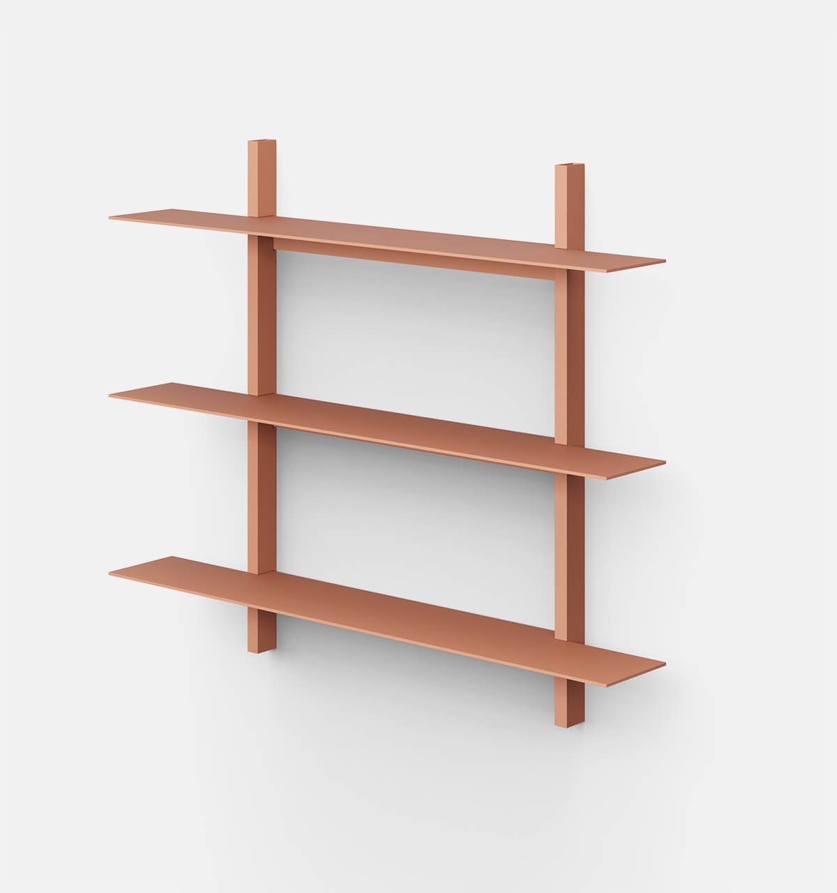 Plié Wall Shelves 3 Coral / 90 cm / 35 in