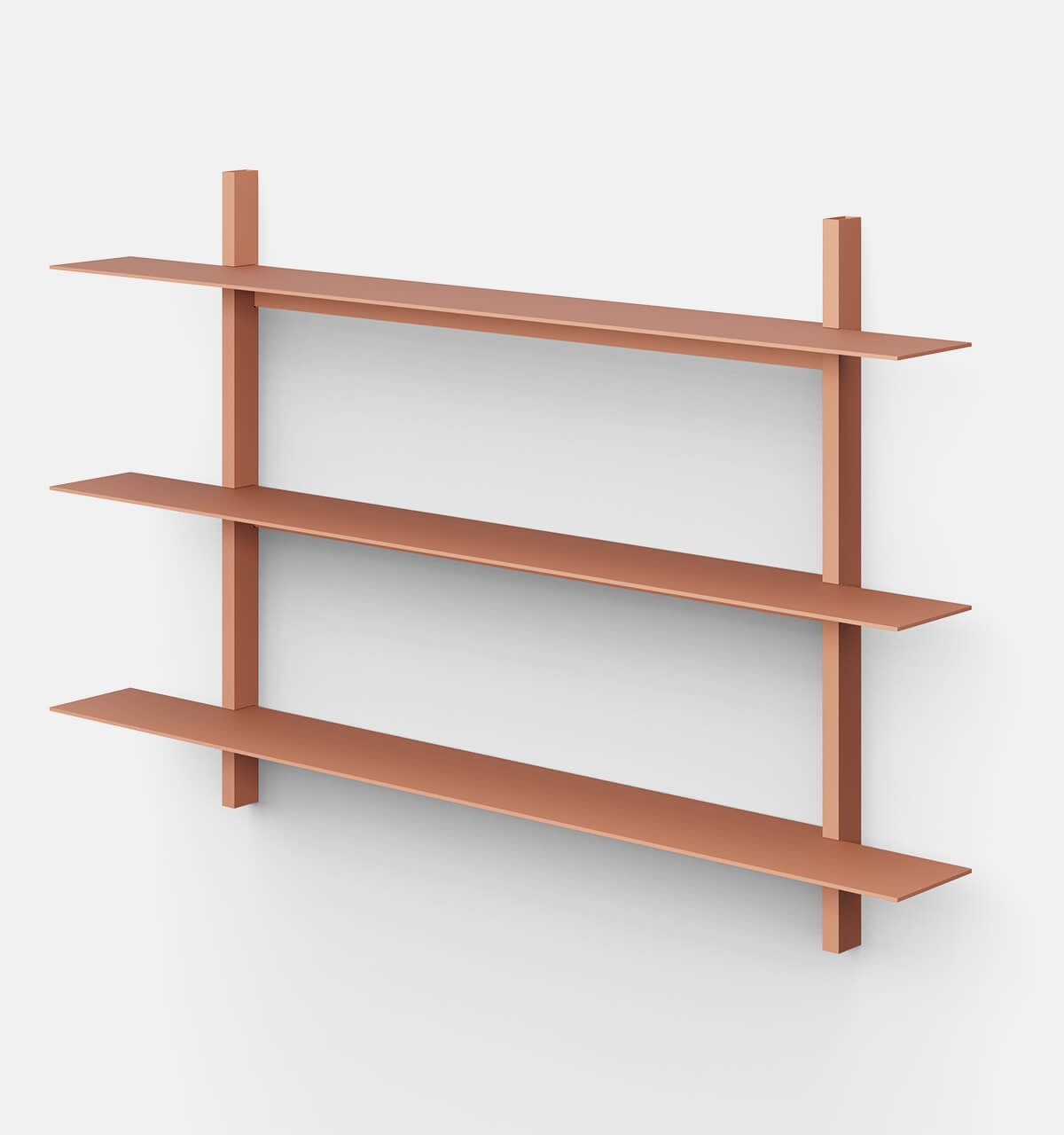 Plié Wall Shelves 3 Coral / 120 cm / 47 in