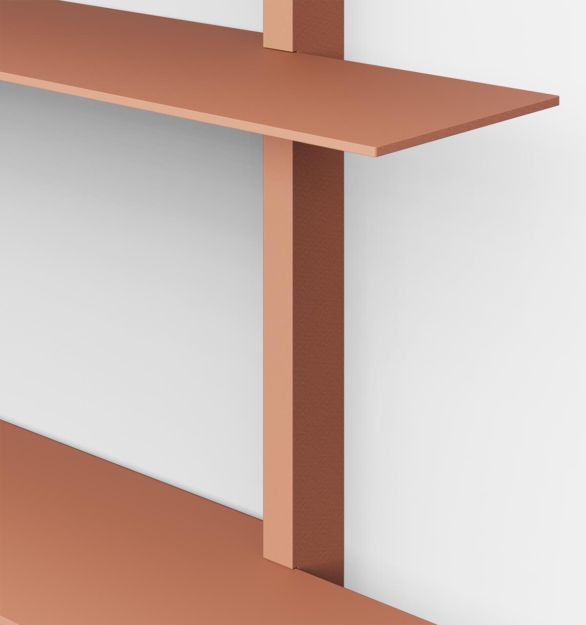 Plié Wall Shelves 3 Coral / 120 cm / 47 in
