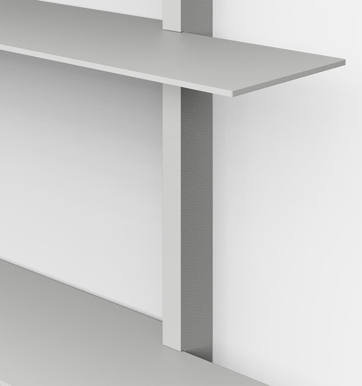 Plié Wall Shelves 3 Light Grey / 120 cm / 47 in