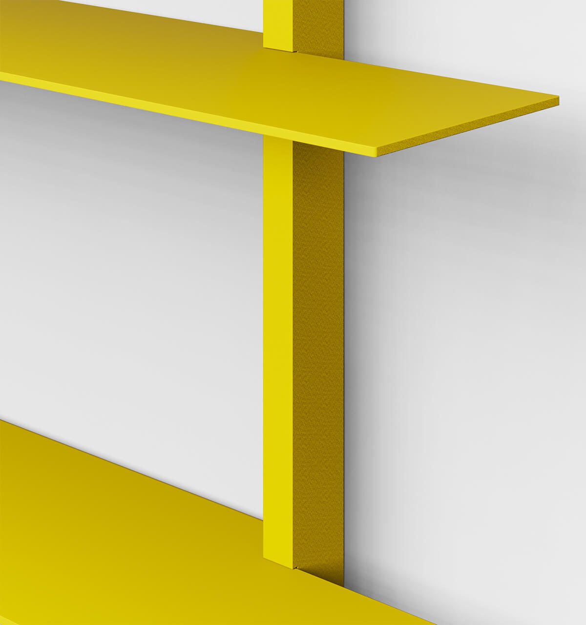 Plié Wall Shelves 3 Yellow / 120 cm / 47 in
