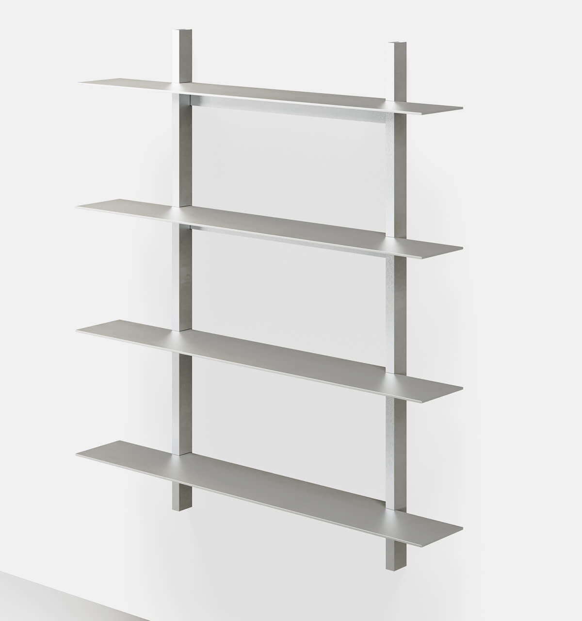 Plié Wall Shelves 4 Brushed / 90 cm / 35 in