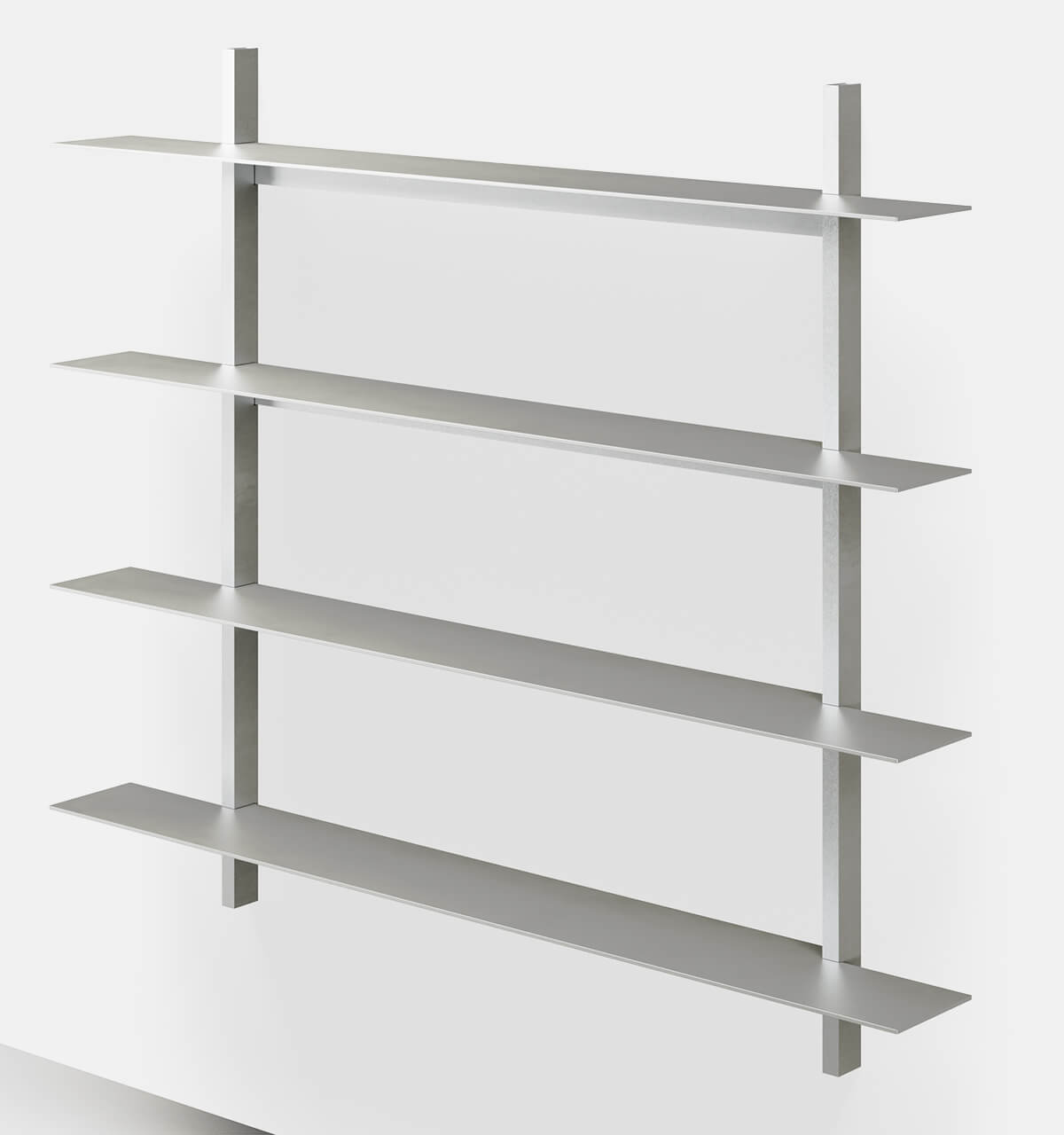 Plié Wall Shelves 4 Brushed / 120 cm / 47 in