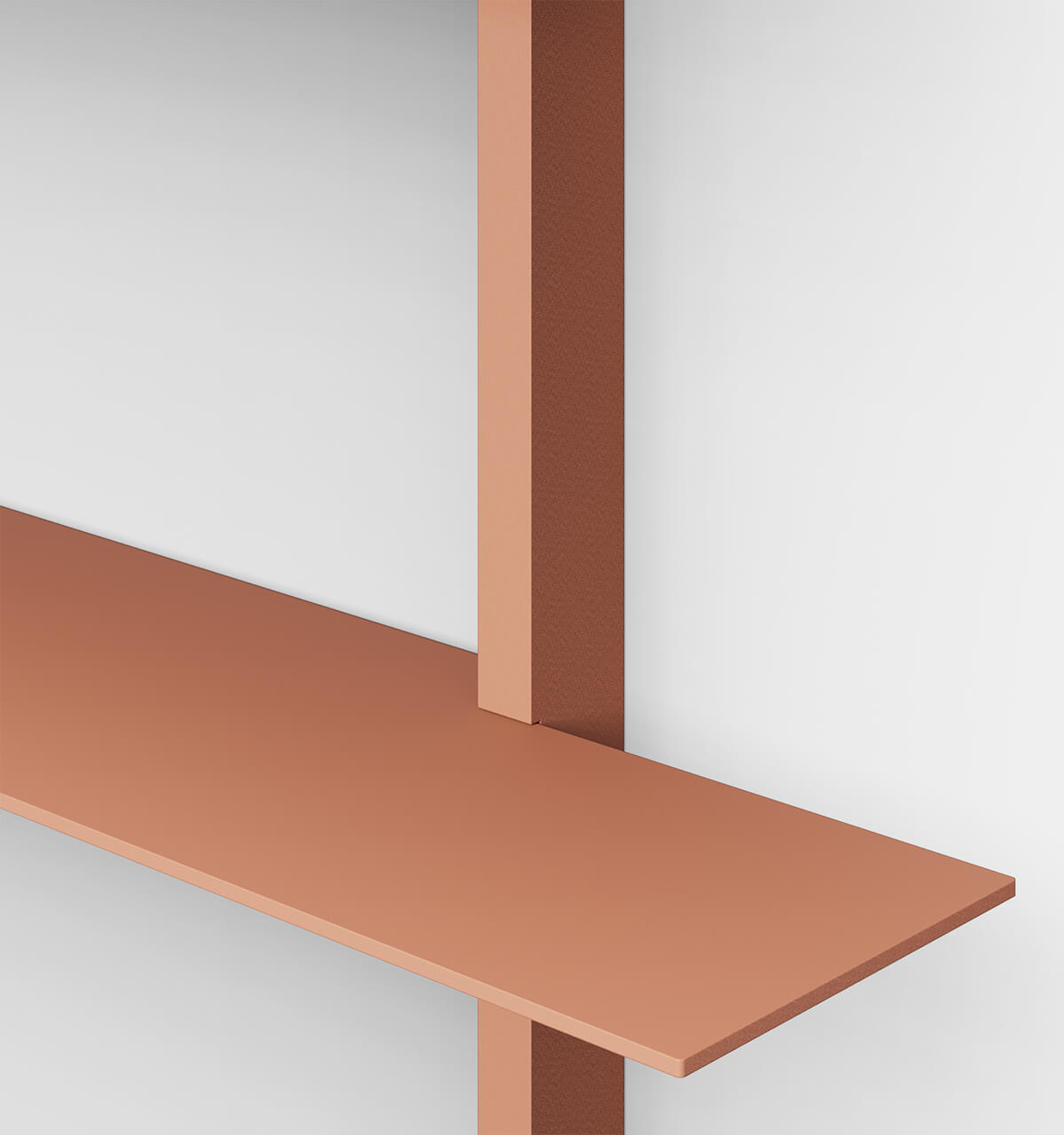 Plié Wall Shelves 4 Coral / 120 cm / 47 in