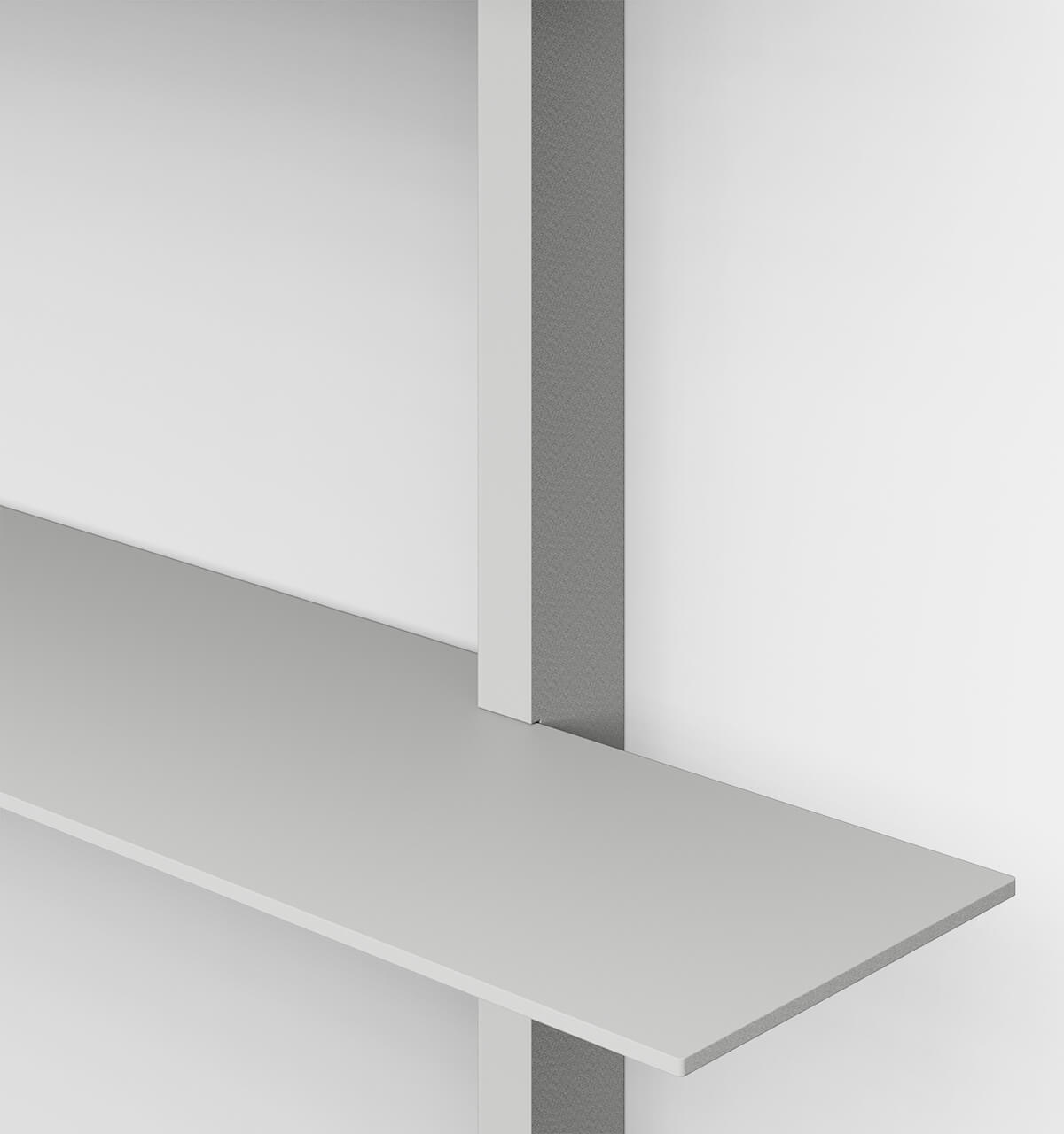 Plié Wall Shelves 4 Light Grey / 120 cm / 47 in