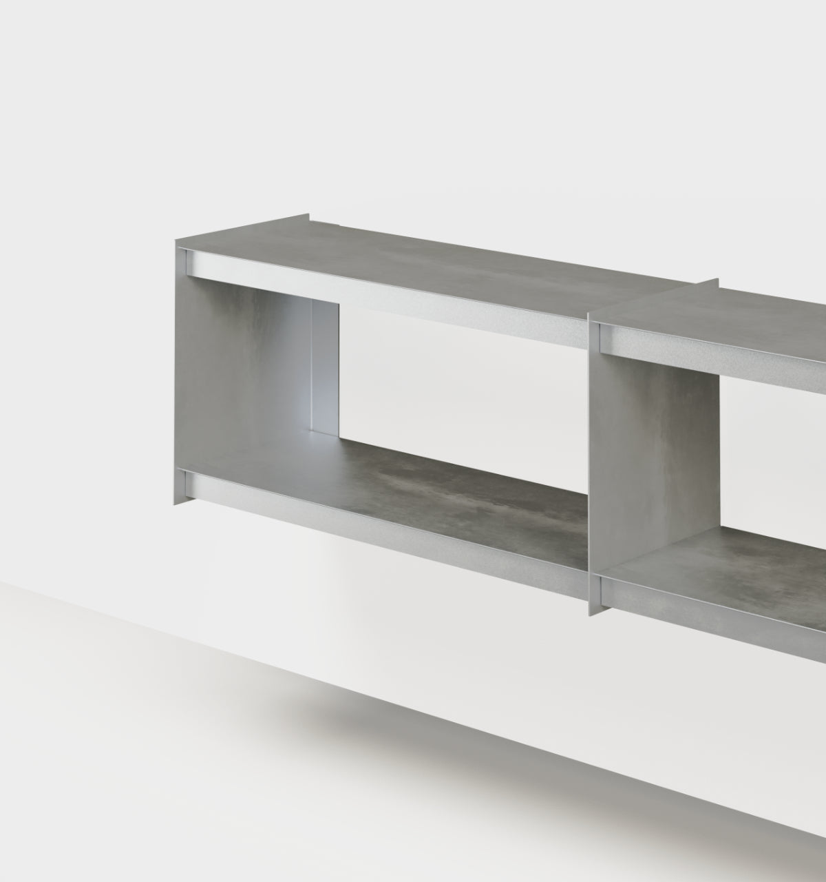 Plié Wall Unit Extension 180 cm / 71 in / Brushed Aluminium
