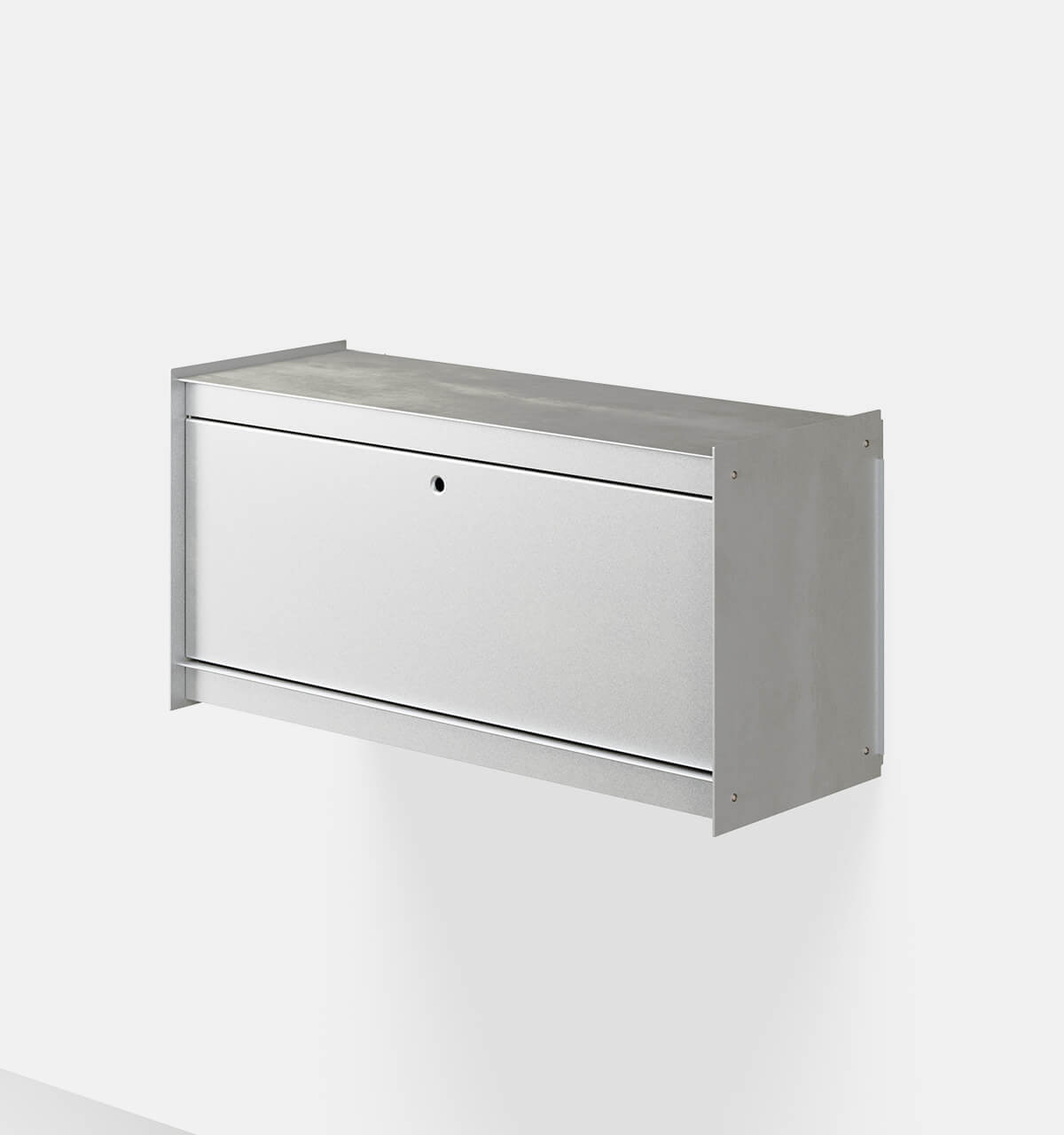Plié Wall Unit 1 Tall Drawer 90 cm / 35 in / Brushed Aluminium