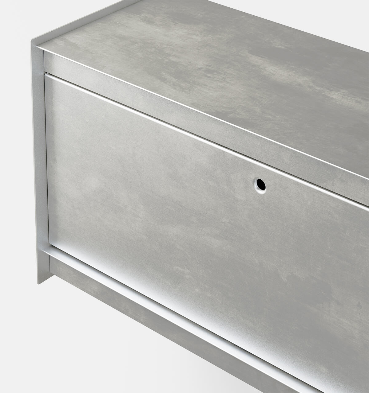 Plié Wall Unit 1 Tall Drawer 90 cm / 35 in / Brushed Aluminium