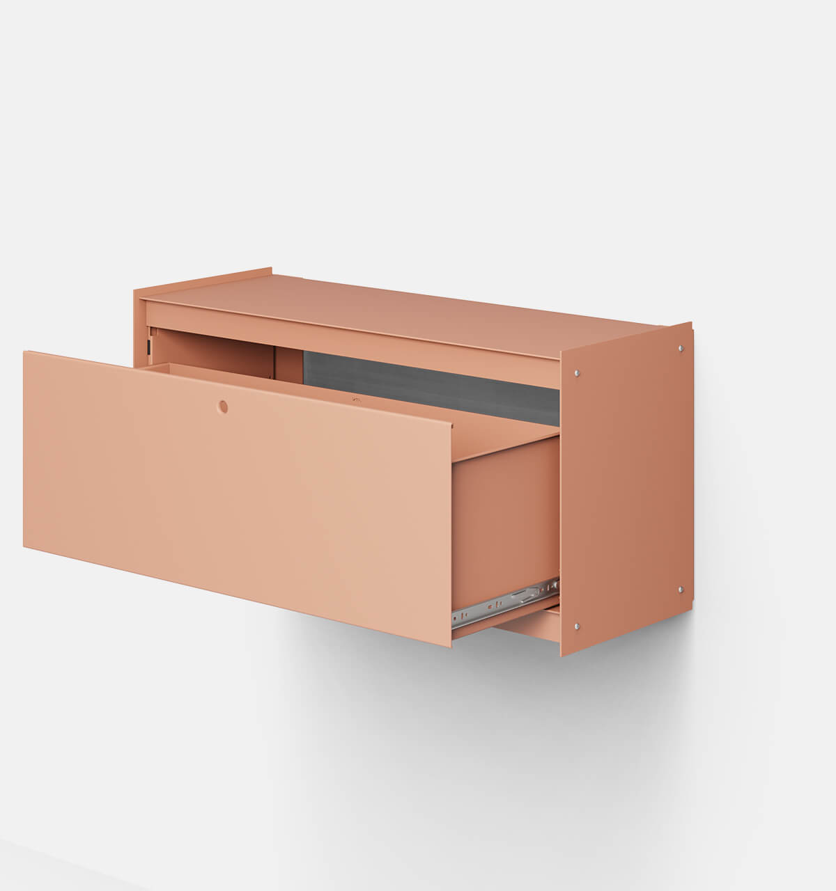 Plié Wall Unit 1 Tall Drawer 90 cm / 35 in / Coral