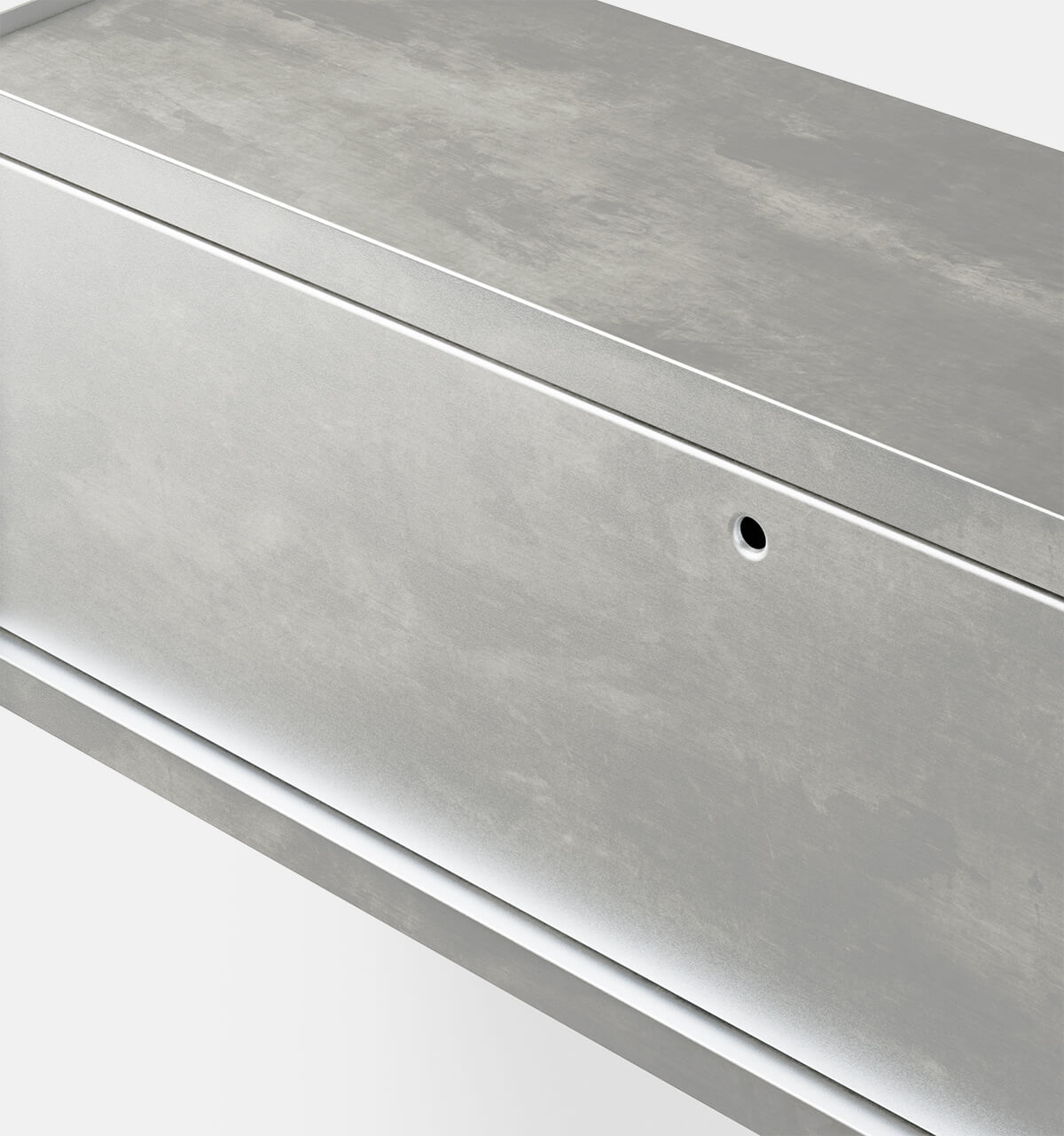 Plié Wall Unit 1 Tall Drawer 120 cm / 47 in / Brushed Aluminium